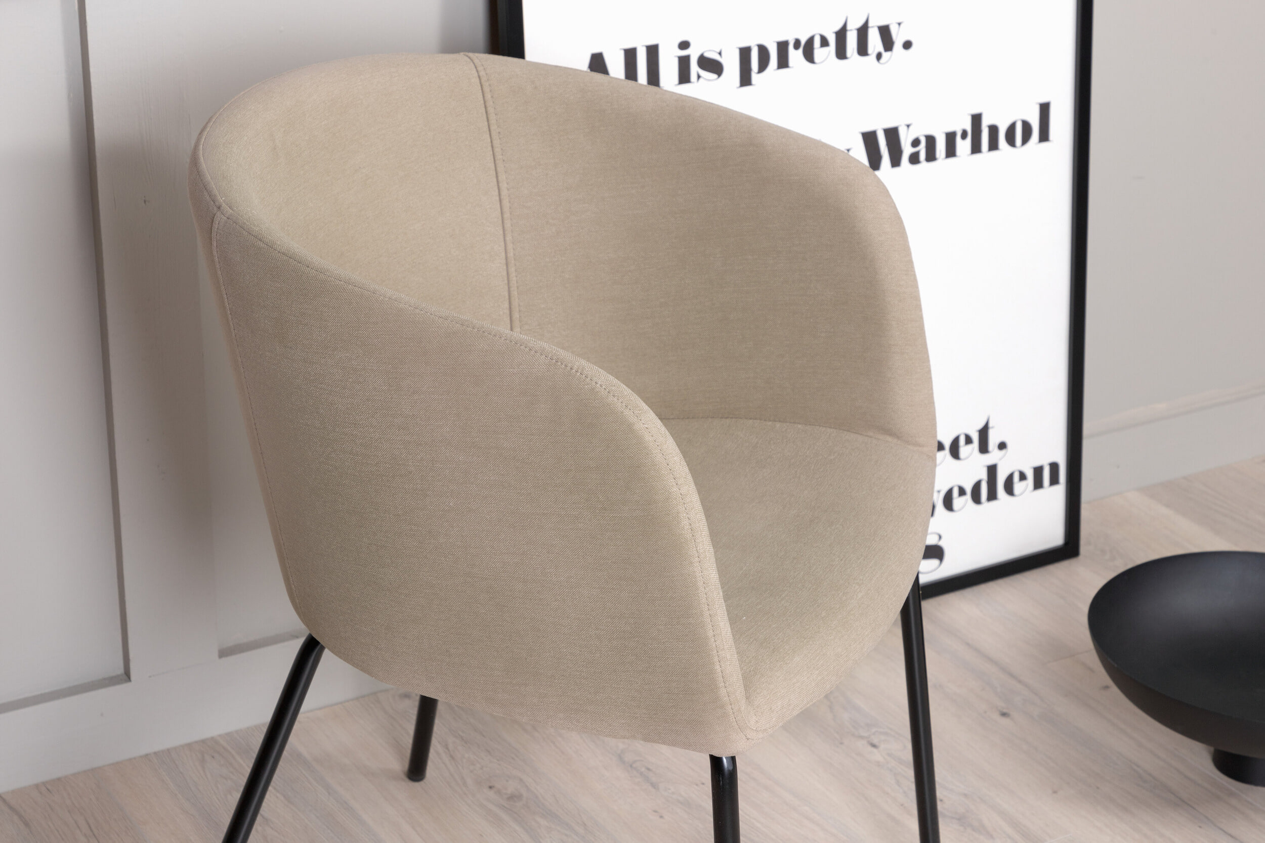 Nohr Eetkamerstoel 'Karna' Linnenlook, kleur Beige