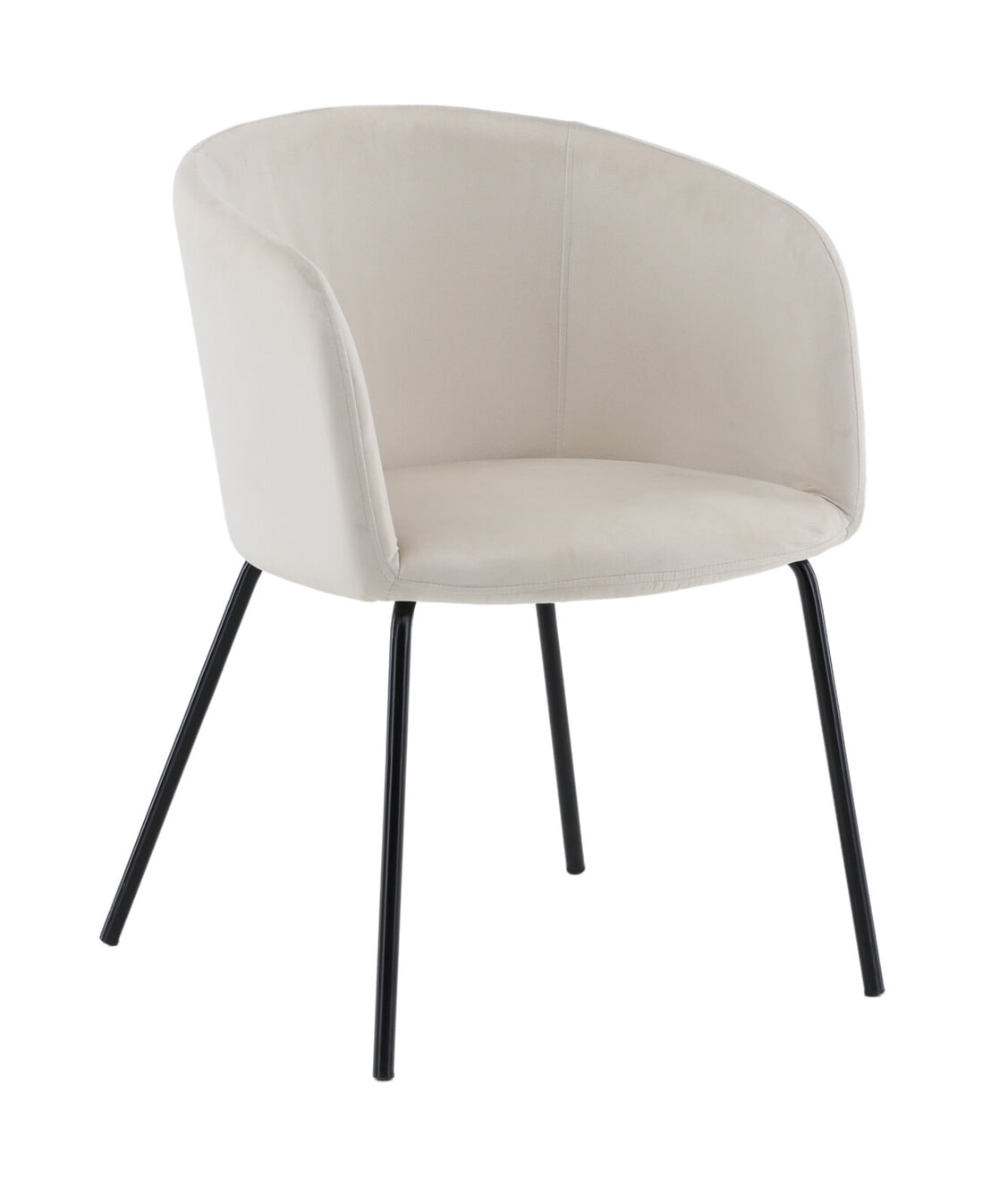 Nohr Eetkamerstoel 'Karna' Velvet, kleur Crème