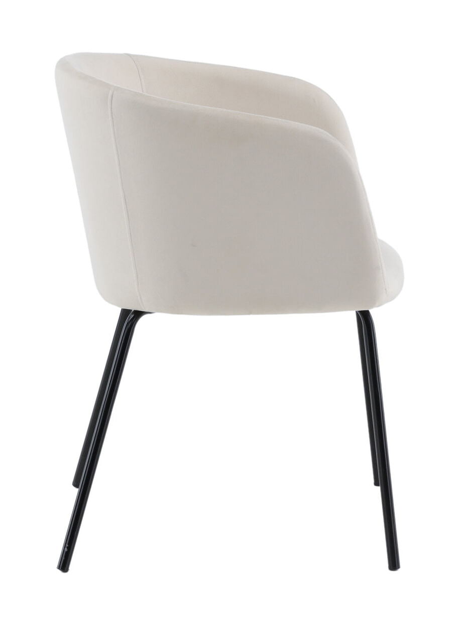 Nohr Eetkamerstoel 'Karna' Velvet, kleur Crème