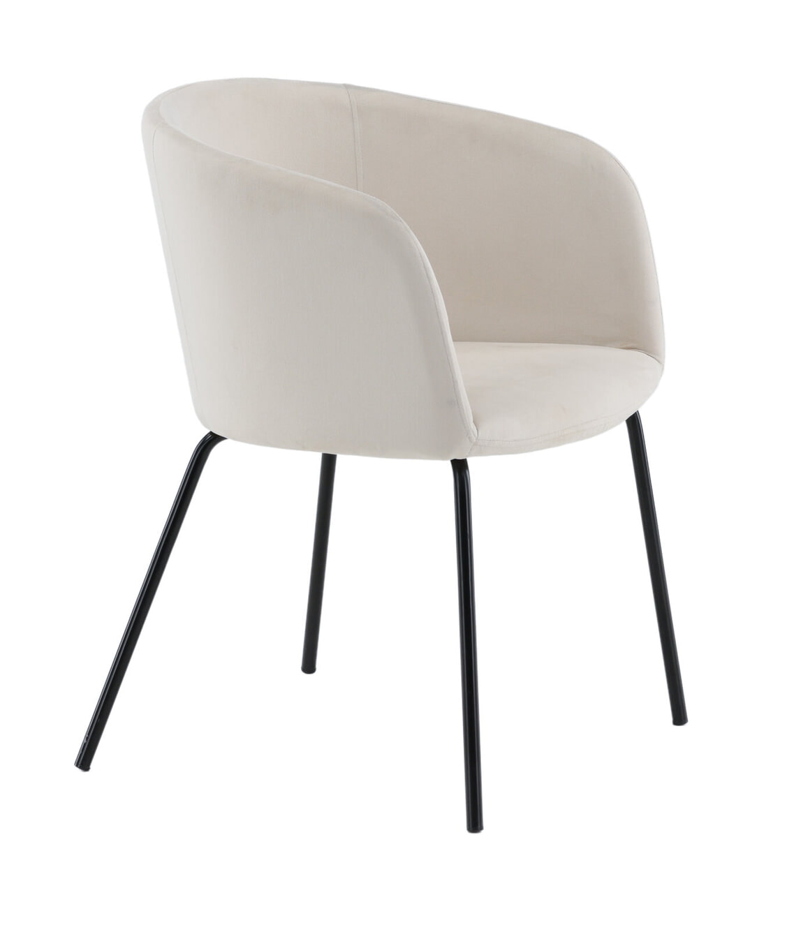 Nohr Eetkamerstoel 'Karna' Velvet, kleur Crème