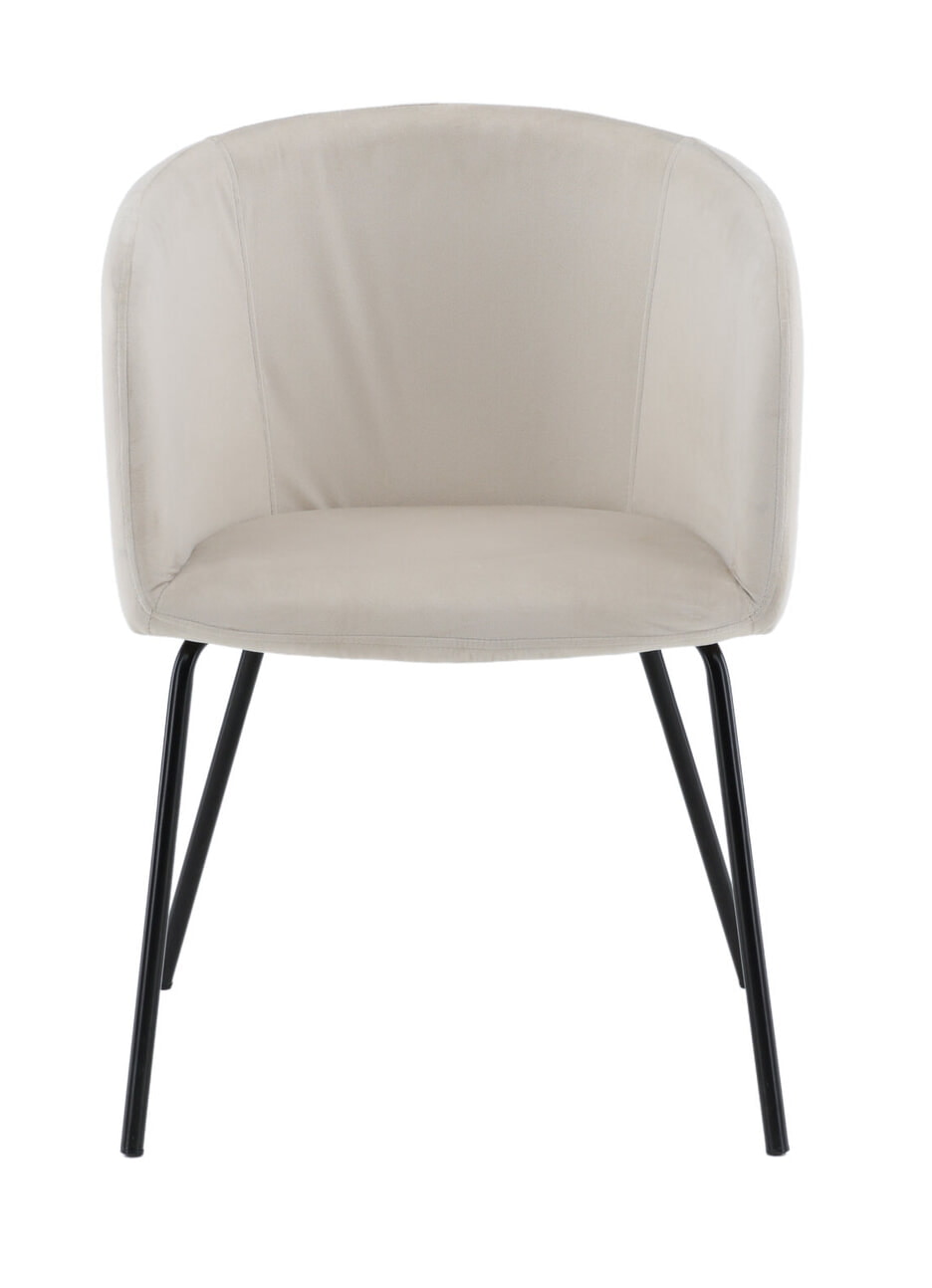 Nohr Eetkamerstoel 'Karna' Velvet, kleur Crème