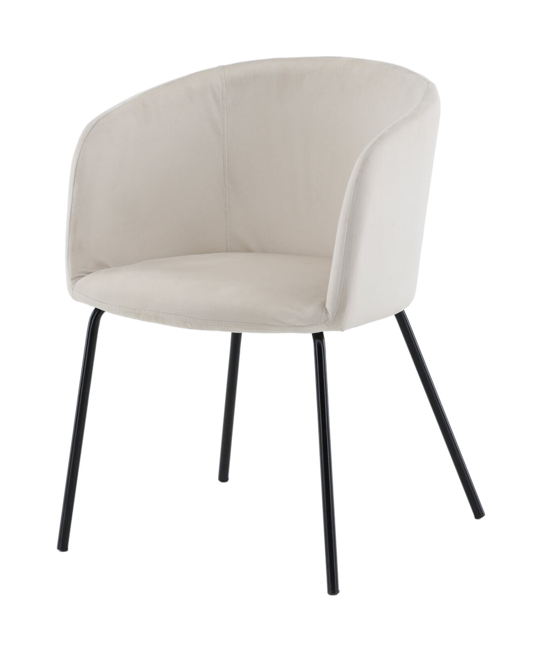 Nohr Eetkamerstoel 'Karna' Velvet, kleur Crème
