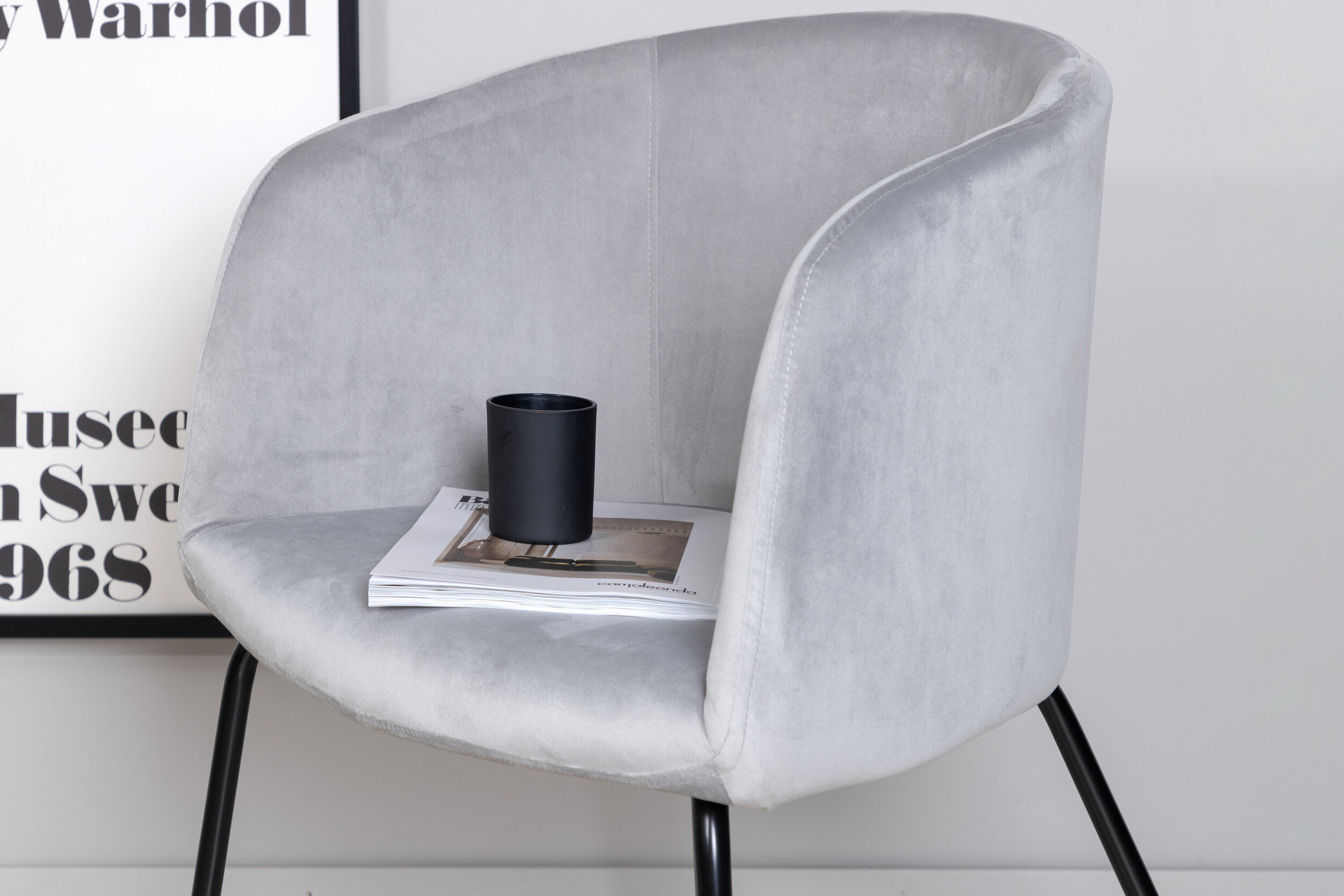 Nohr Eetkamerstoel 'Karna' Velvet, kleur Grijs