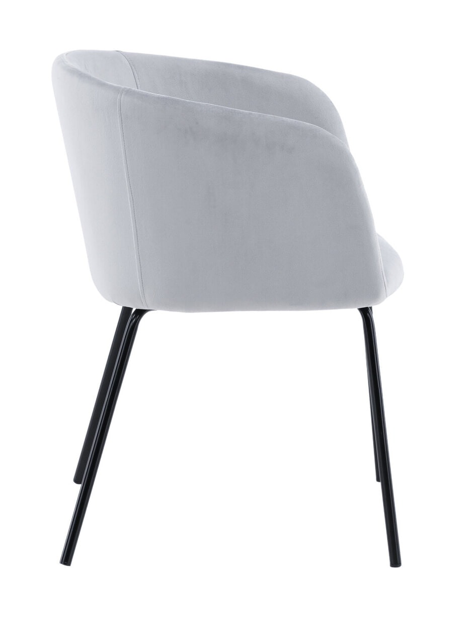 Nohr Eetkamerstoel 'Karna' Velvet, kleur Grijs