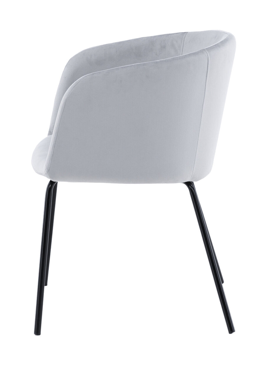 Nohr Eetkamerstoel 'Karna' Velvet, kleur Grijs