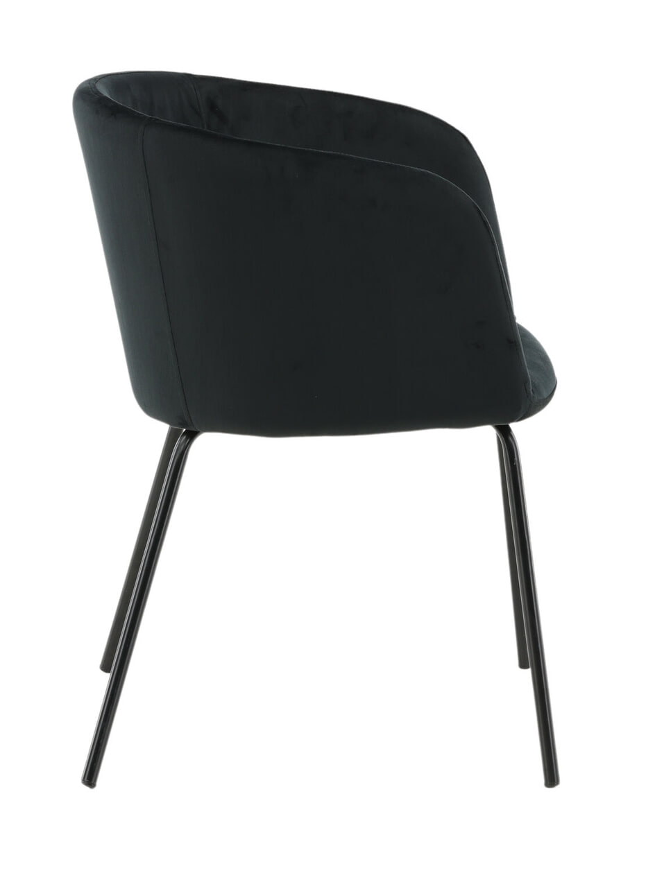 Nohr Eetkamerstoel 'Karna' Velvet, kleur Zwart