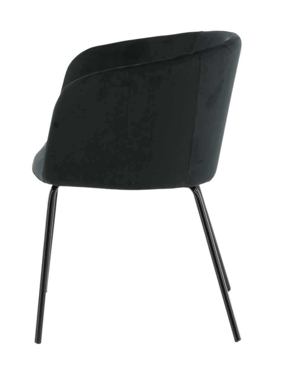 Nohr Eetkamerstoel 'Karna' Velvet, kleur Zwart
