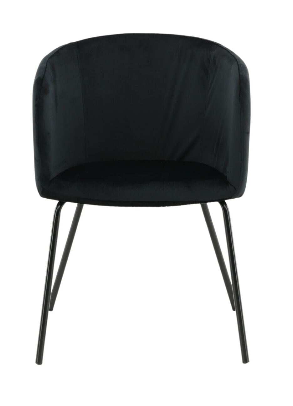 Nohr Eetkamerstoel 'Karna' Velvet, kleur Zwart