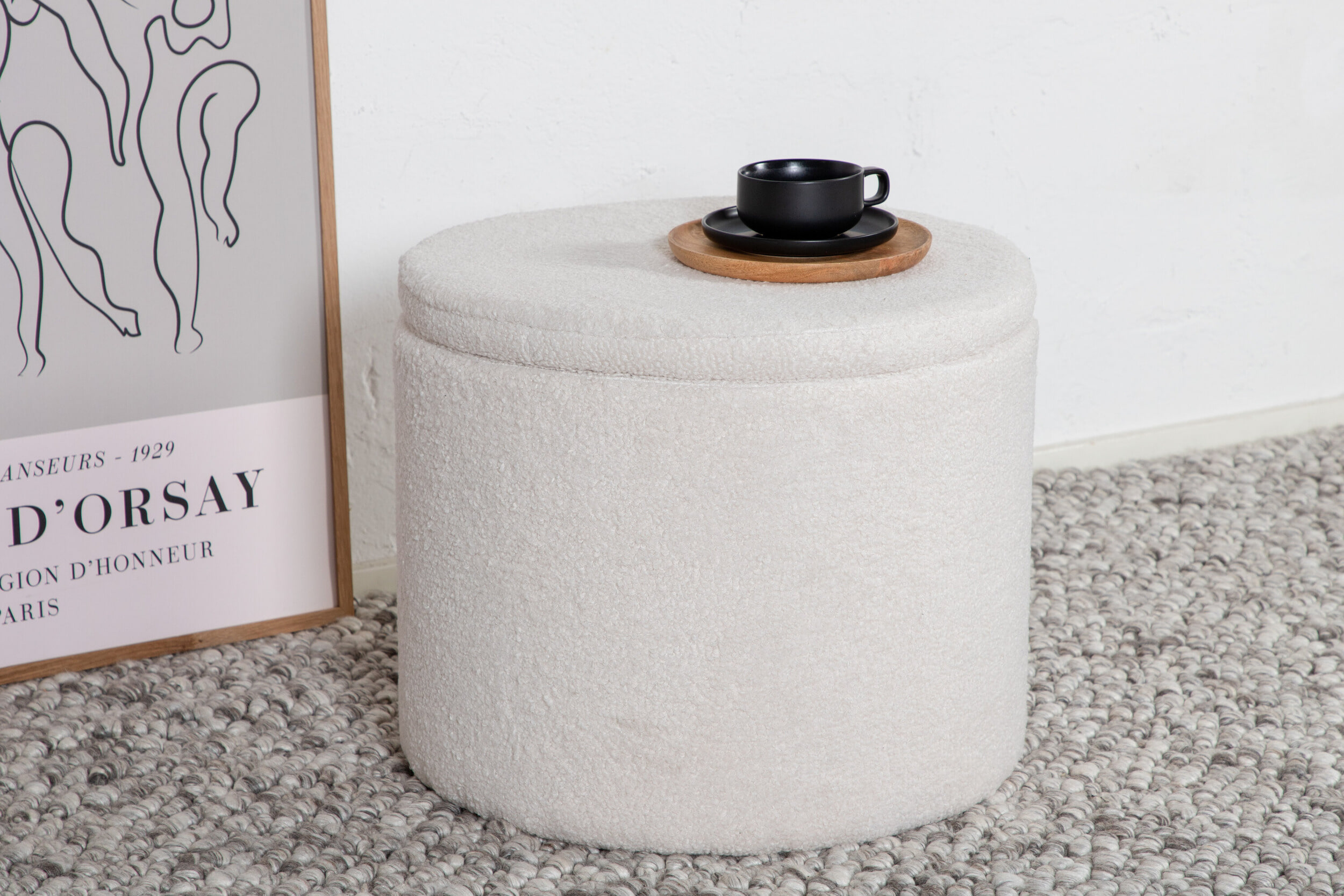 Nohr Poef 'Geralyn' Teddy, kleur Wit