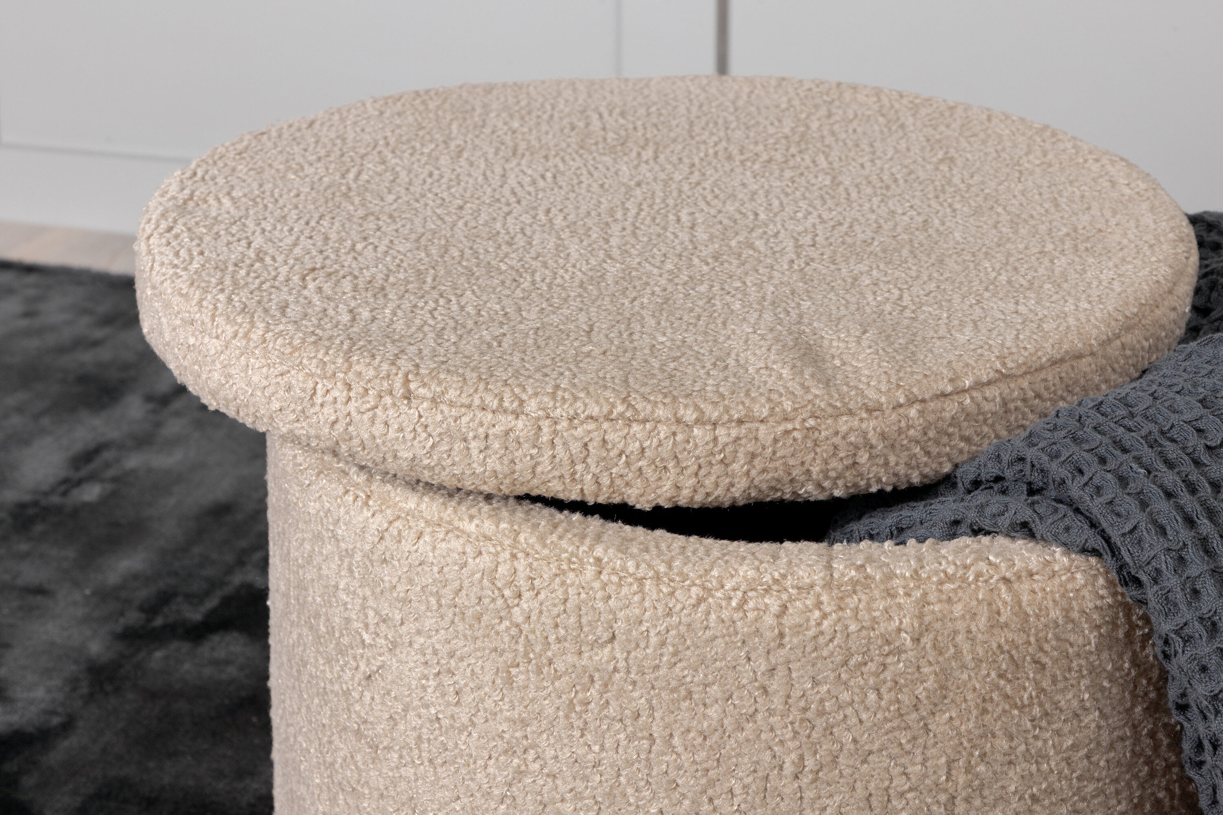 Nohr Poef 'Geralyn' Teddy, kleur Beige