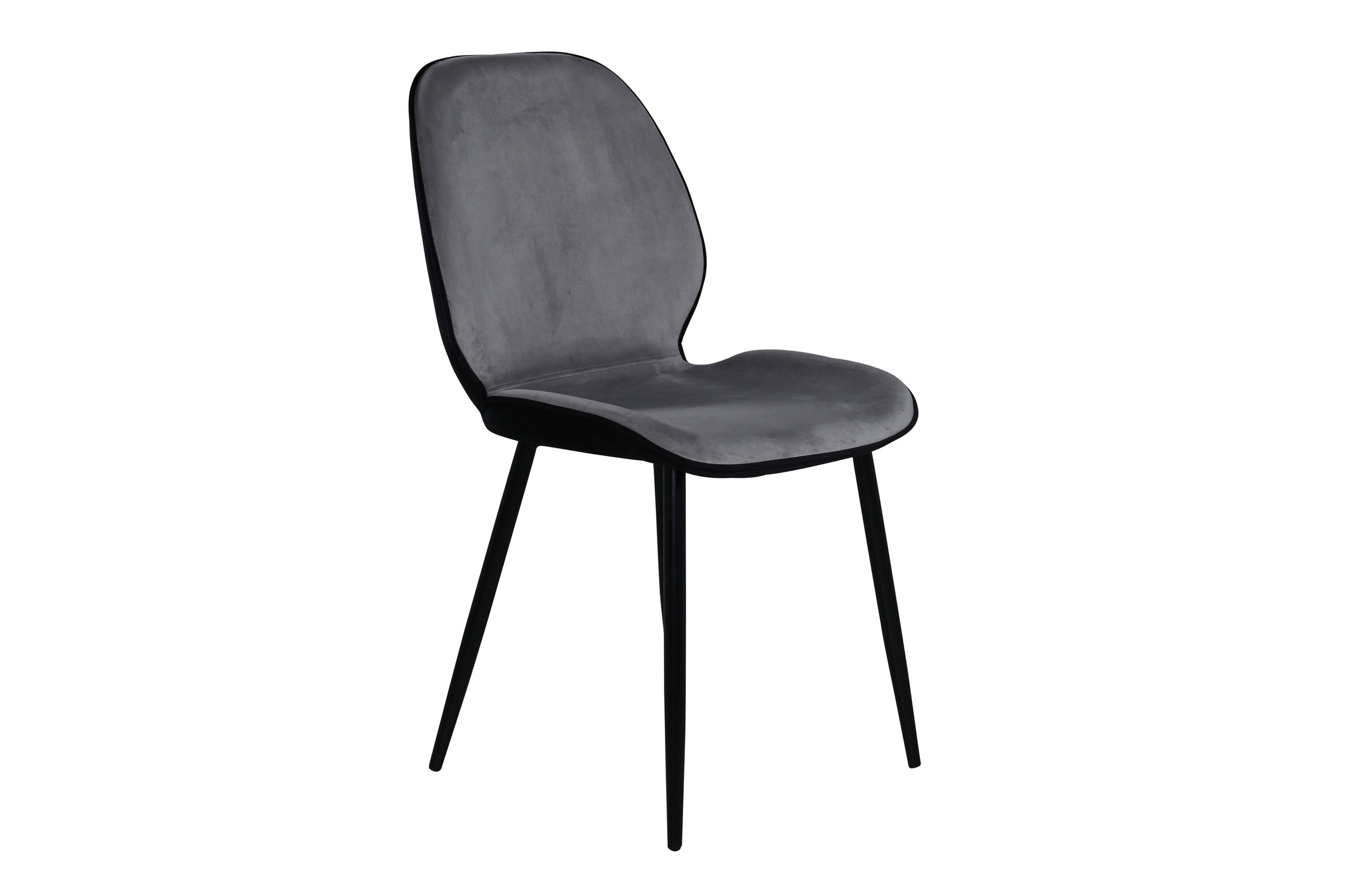 Nohr Eetkamerstoel 'Lyzette' Velvet, kleur Grijs/Zwart