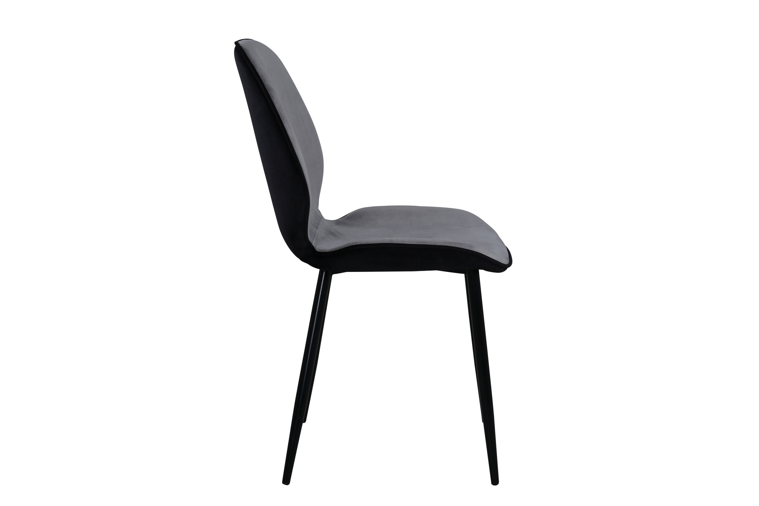 Nohr Eetkamerstoel 'Lyzette' Velvet, kleur Grijs/Zwart