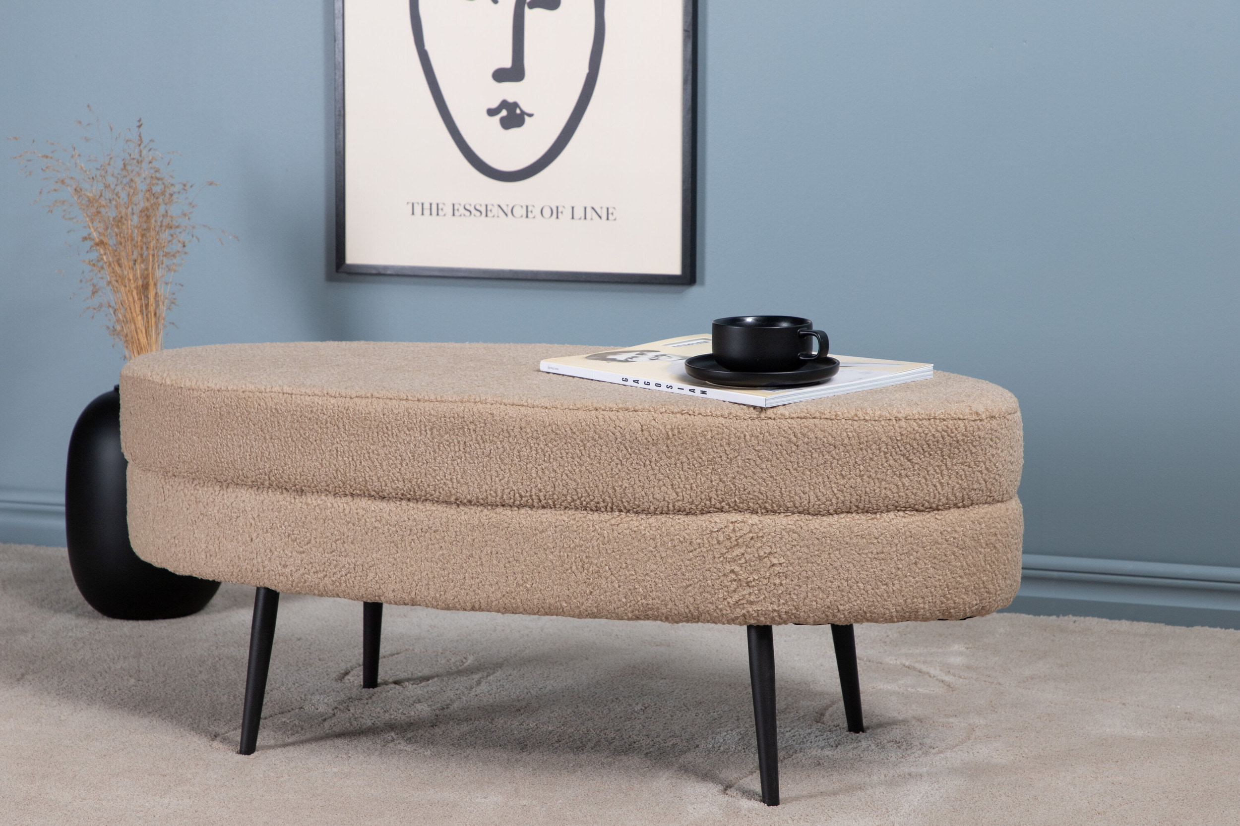 Nohr Hocker 'Larenzo' Teddy, kleur Beige