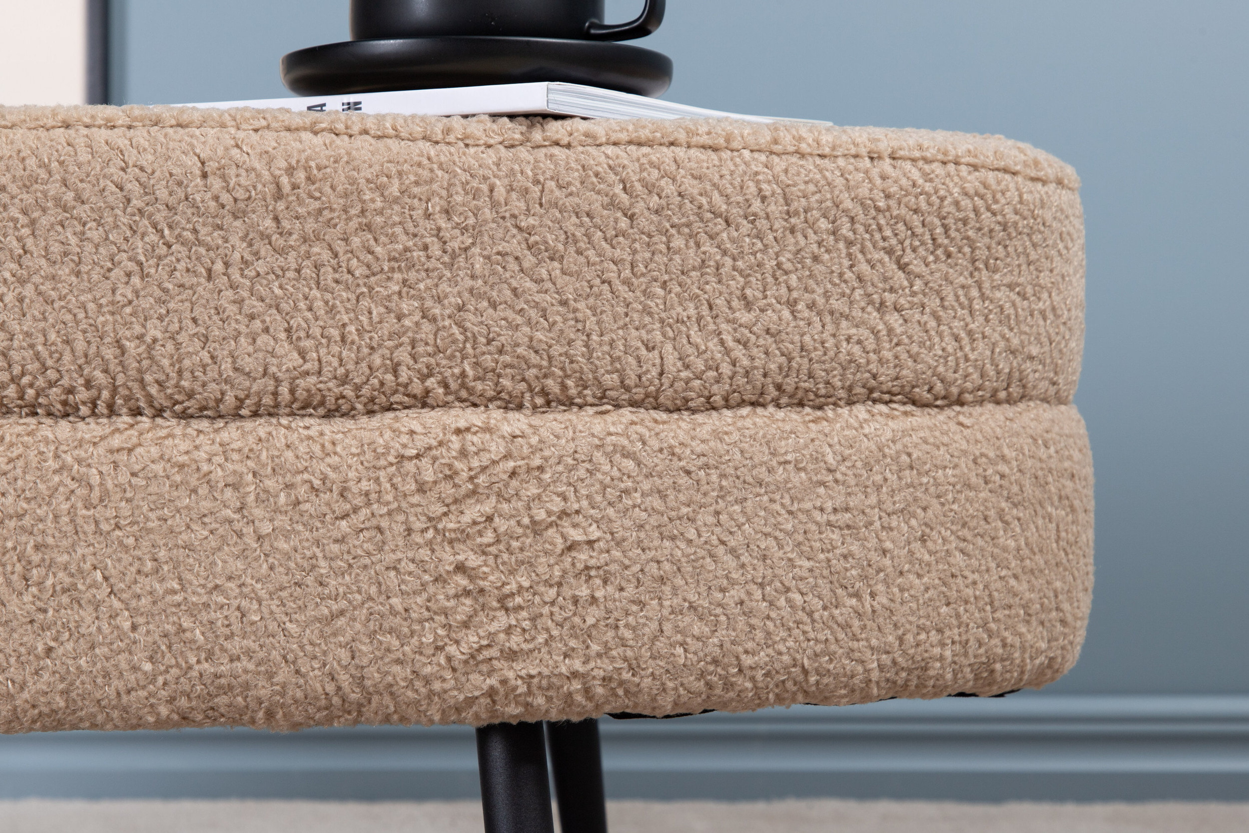 Nohr Hocker 'Larenzo' Teddy, kleur Beige