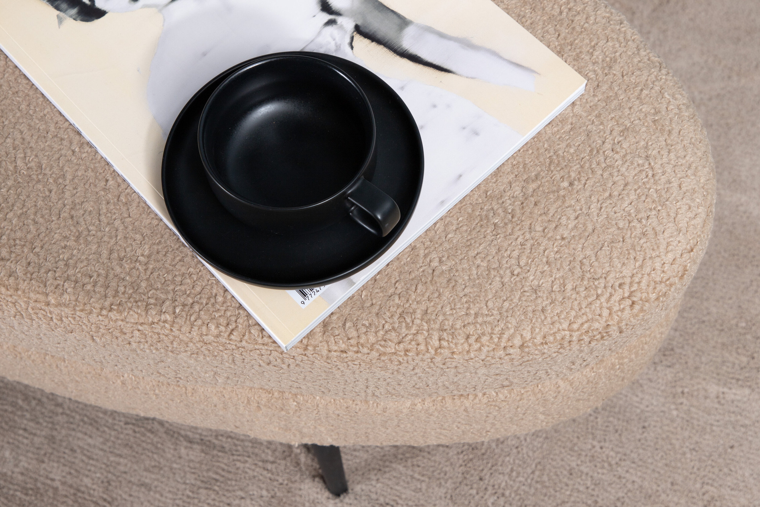 Nohr Hocker 'Larenzo' Teddy, kleur Beige