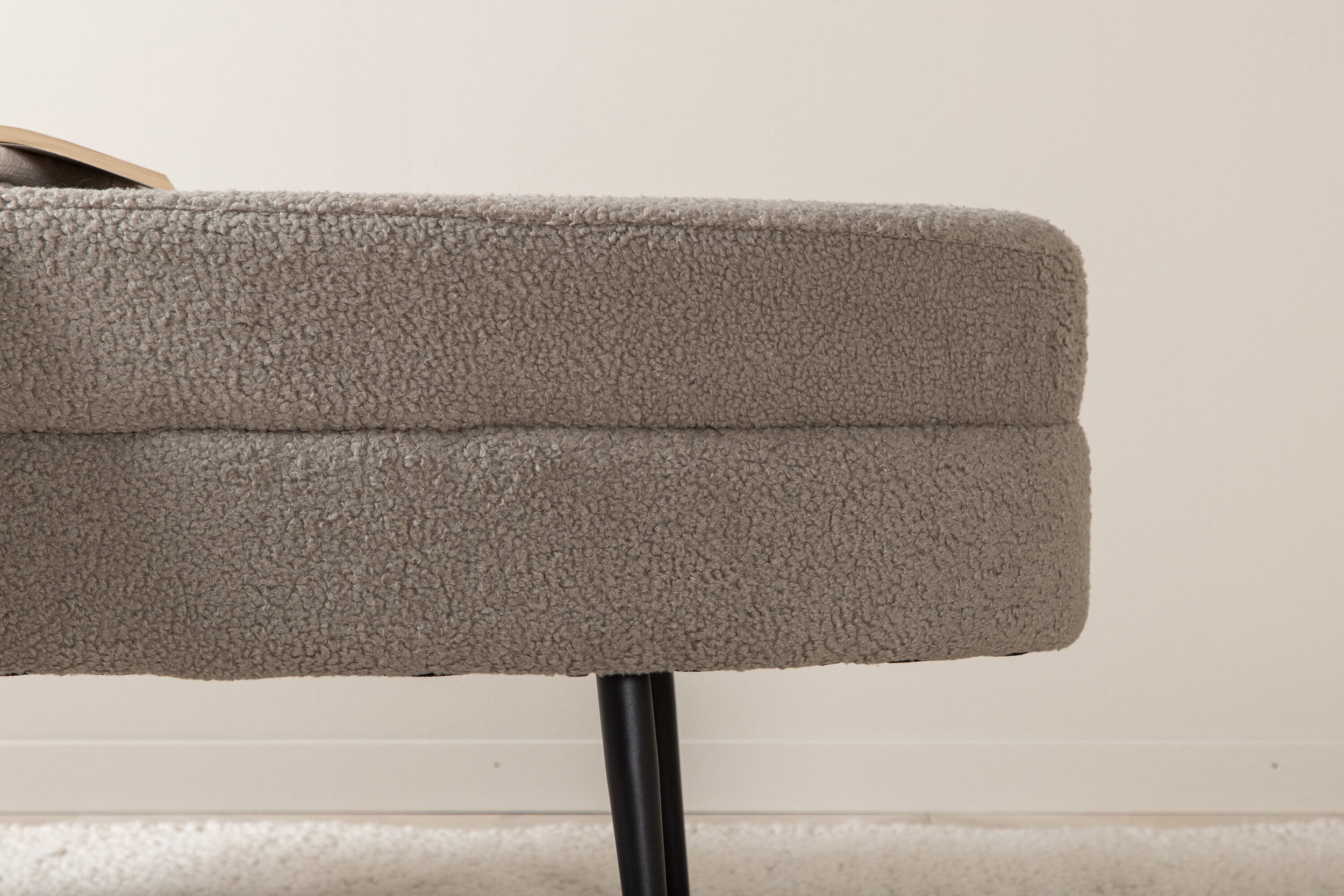 Nohr Hocker 'Larenzo' Teddy, kleur Greige