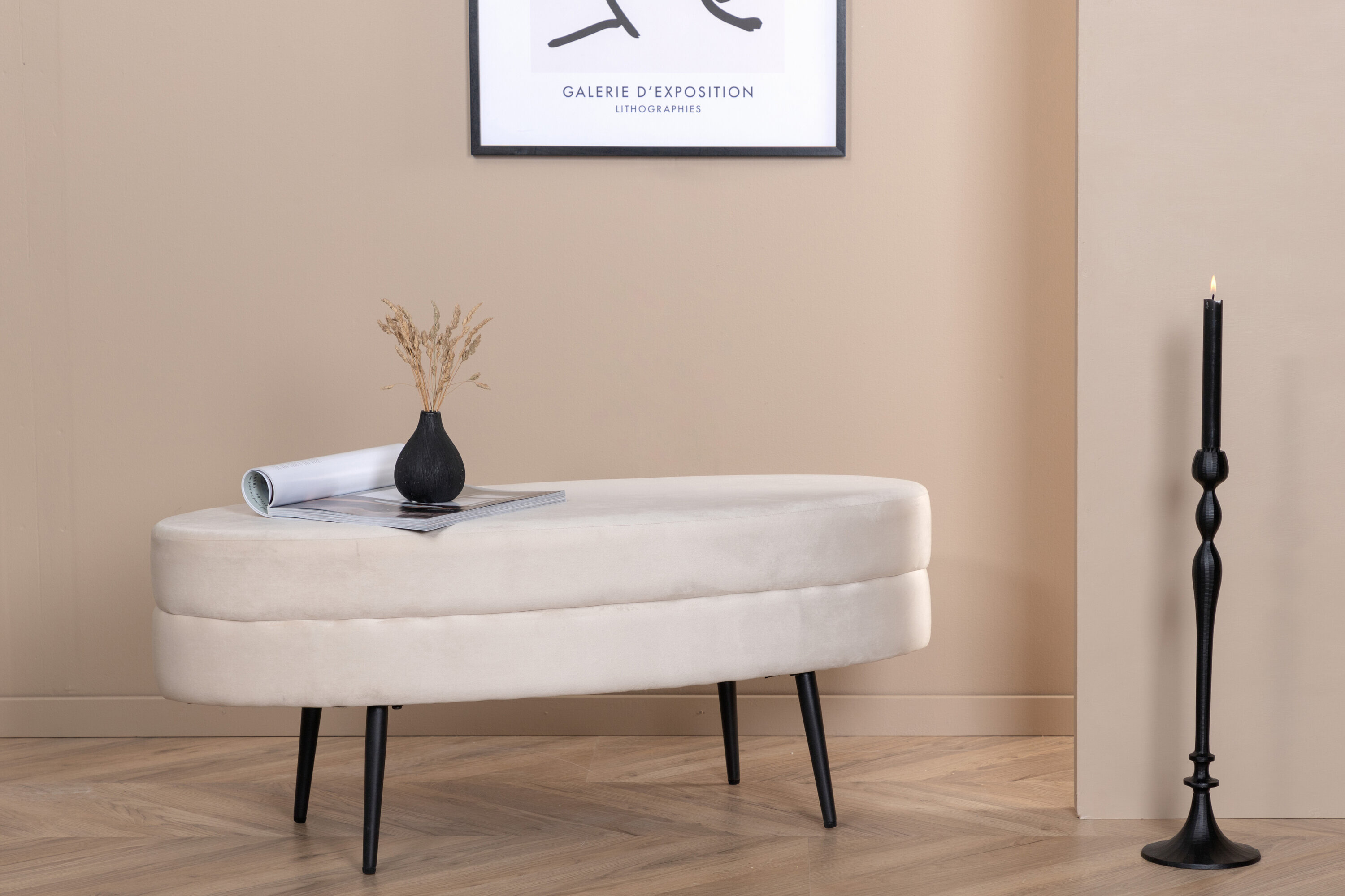Nohr Hocker Larenzo Velvet - Beige