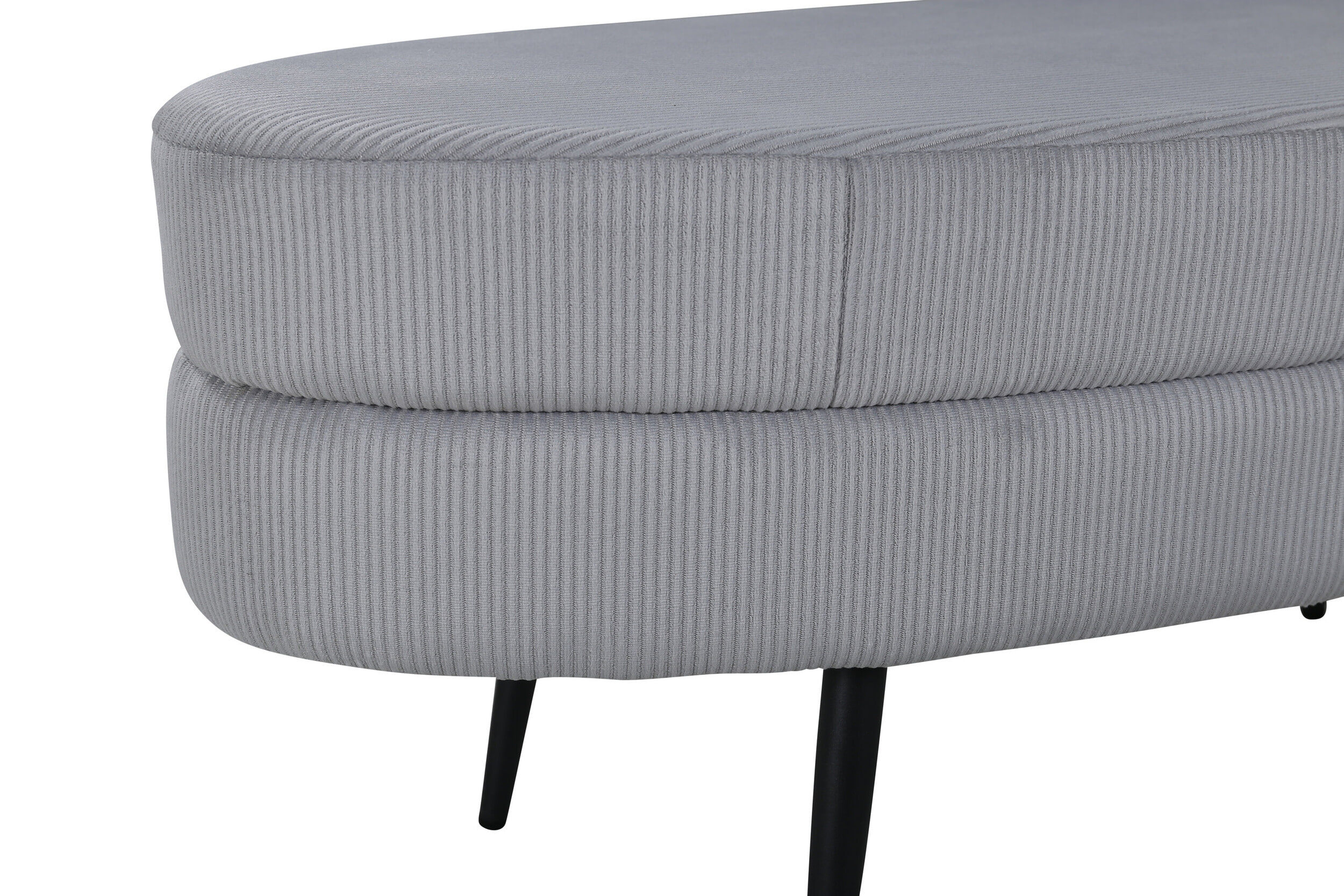 Nohr Hocker 'Larenzo' Rib, kleur Grijs