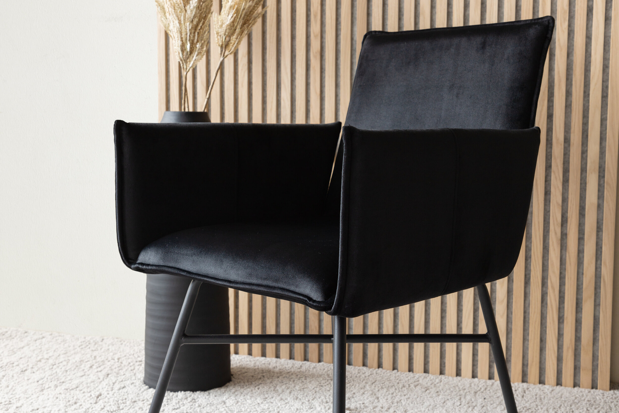 Nohr Eetkamerstoel 'Mikella' Velvet, kleur Zwart