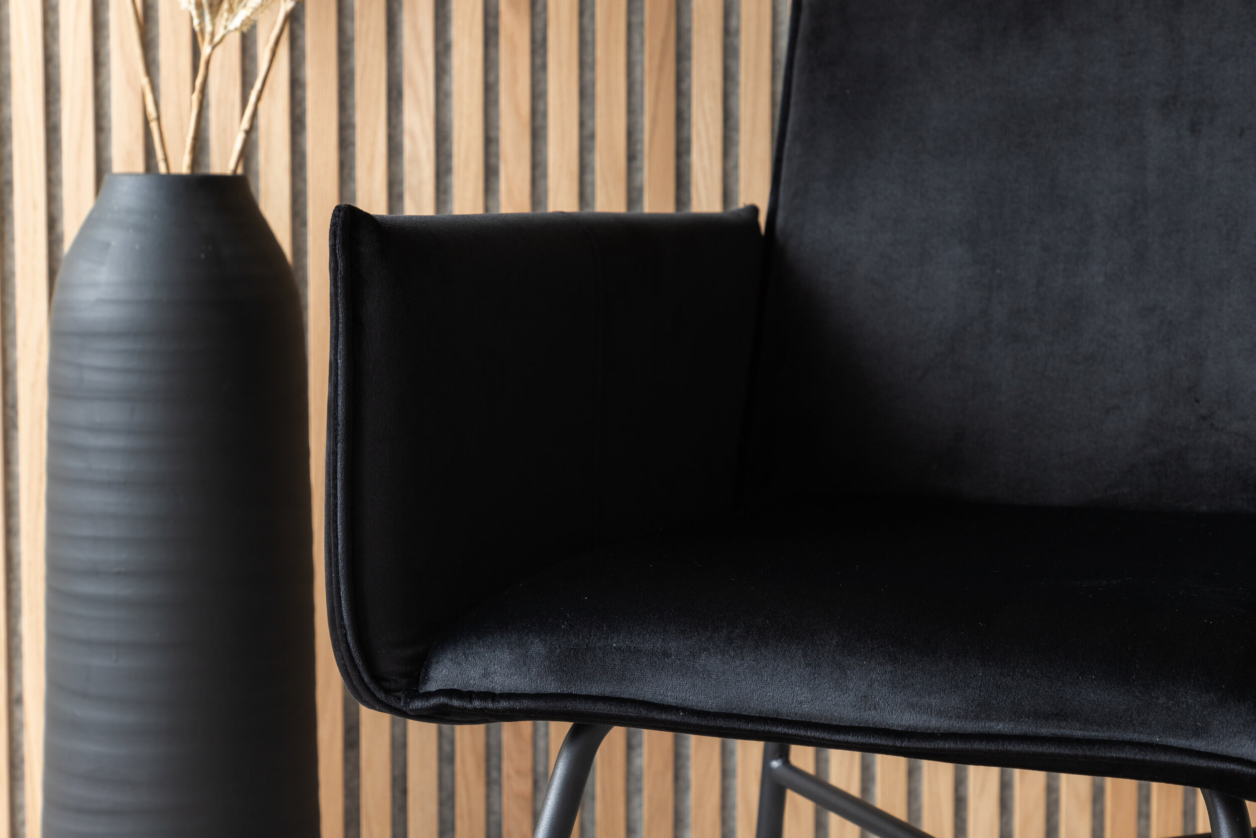 Nohr Eetkamerstoel 'Mikella' Velvet, kleur Zwart
