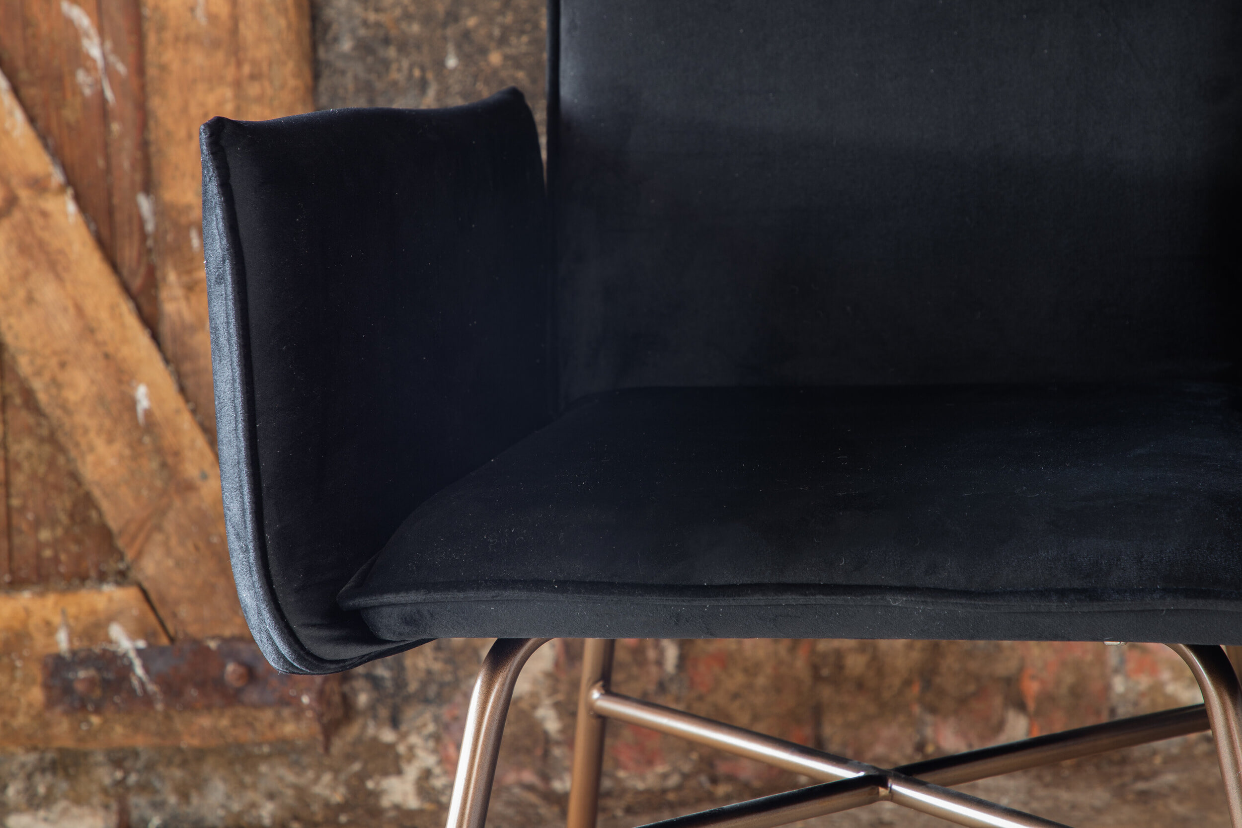Nohr Eetkamerstoel 'Mikella' Velvet, kleur Zwart