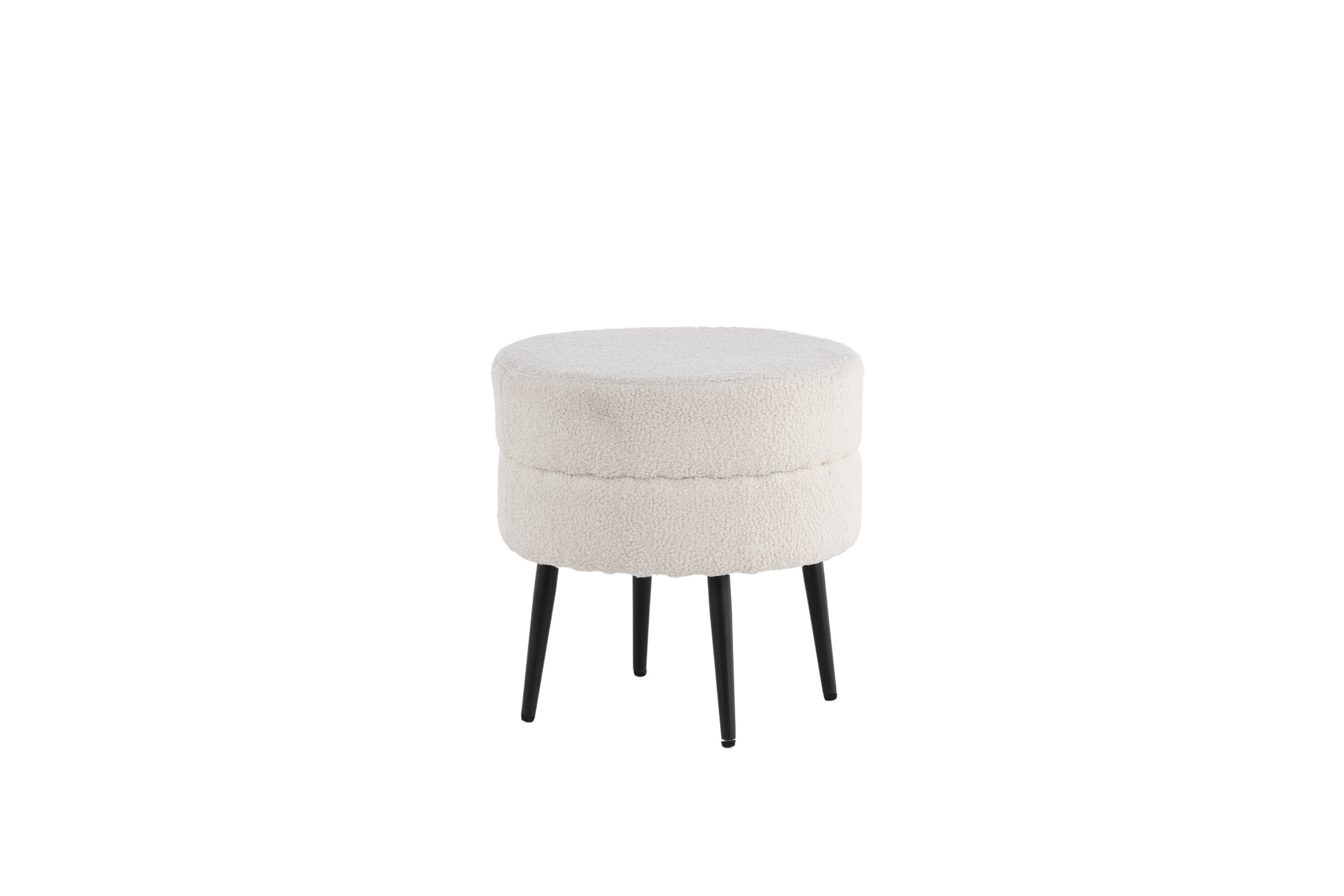 Nohr Poef 'Akela' Teddy, kleur Off White
