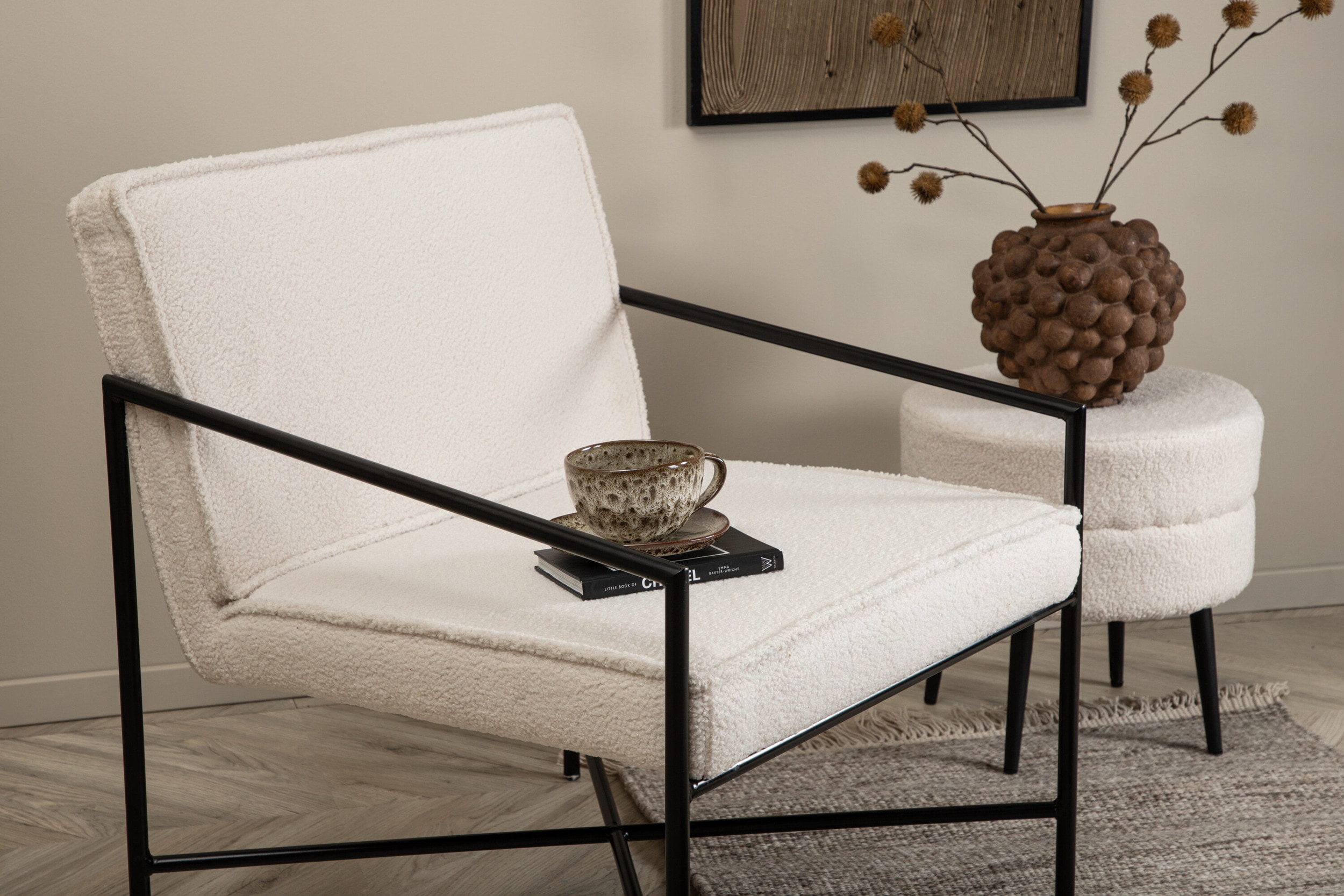 Nohr Fauteuil 'Sidra' Teddy, kleur Off White
