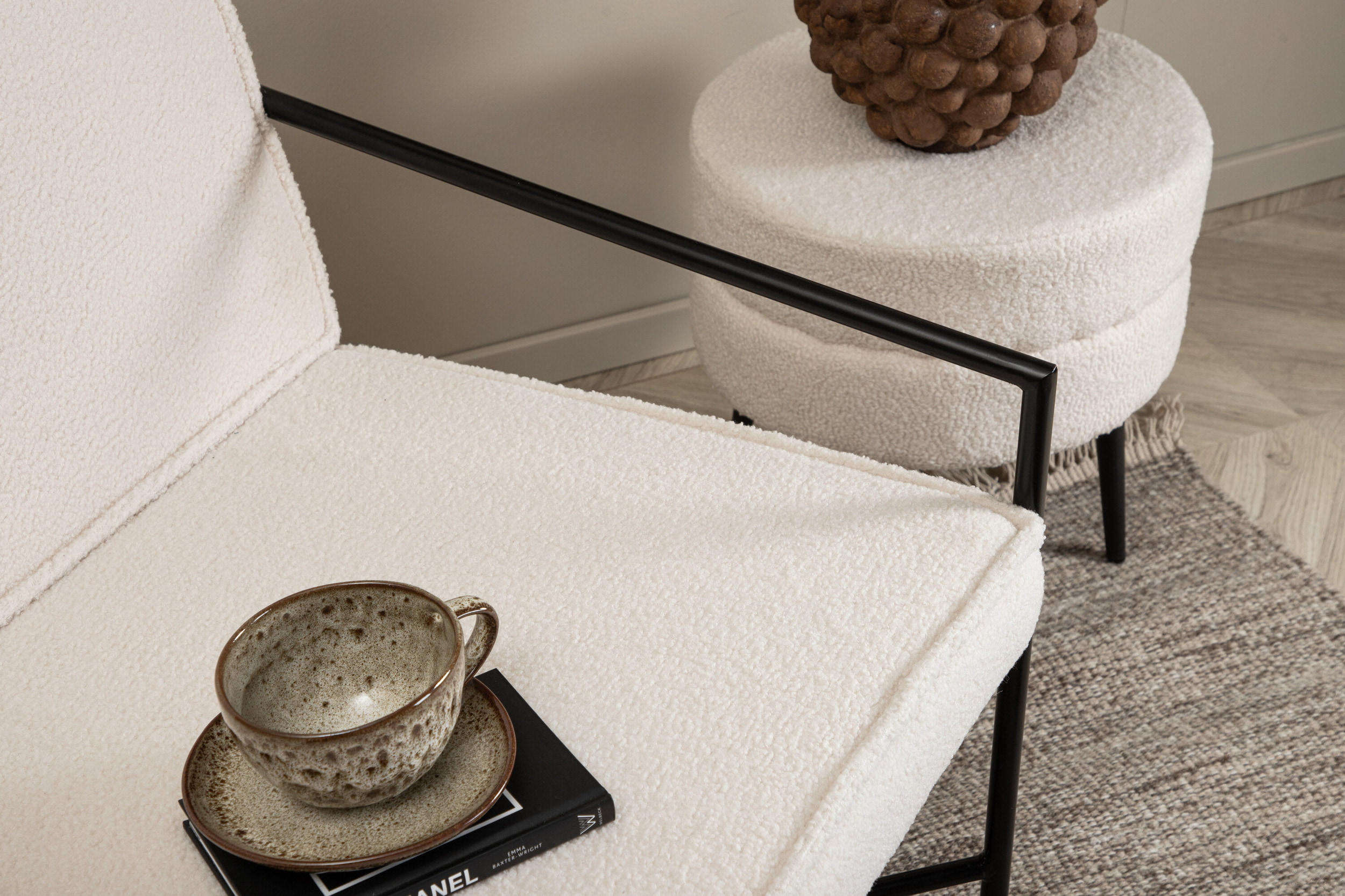 Nohr Fauteuil 'Sidra' Teddy, kleur Off White