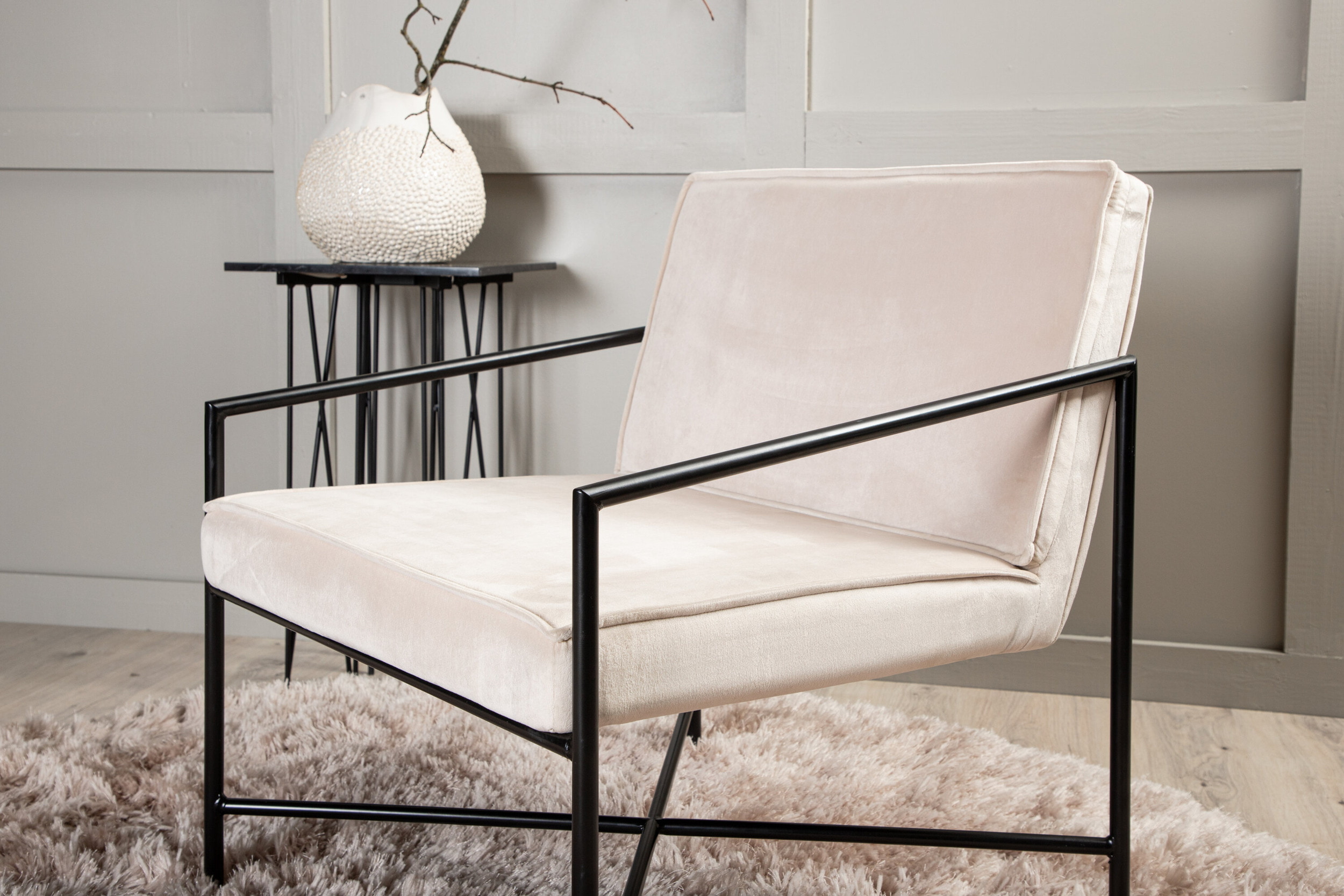 Nohr Fauteuil 'Sidra' Velvet, kleur Beige
