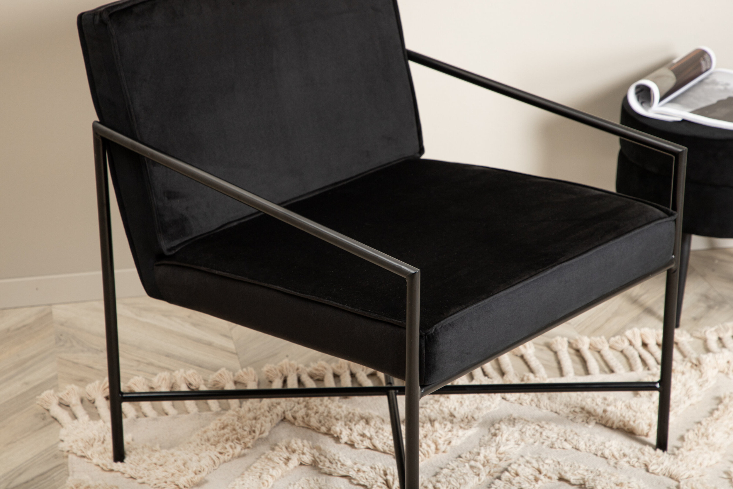 Nohr Fauteuil 'Sidra' Velvet, kleur Zwart