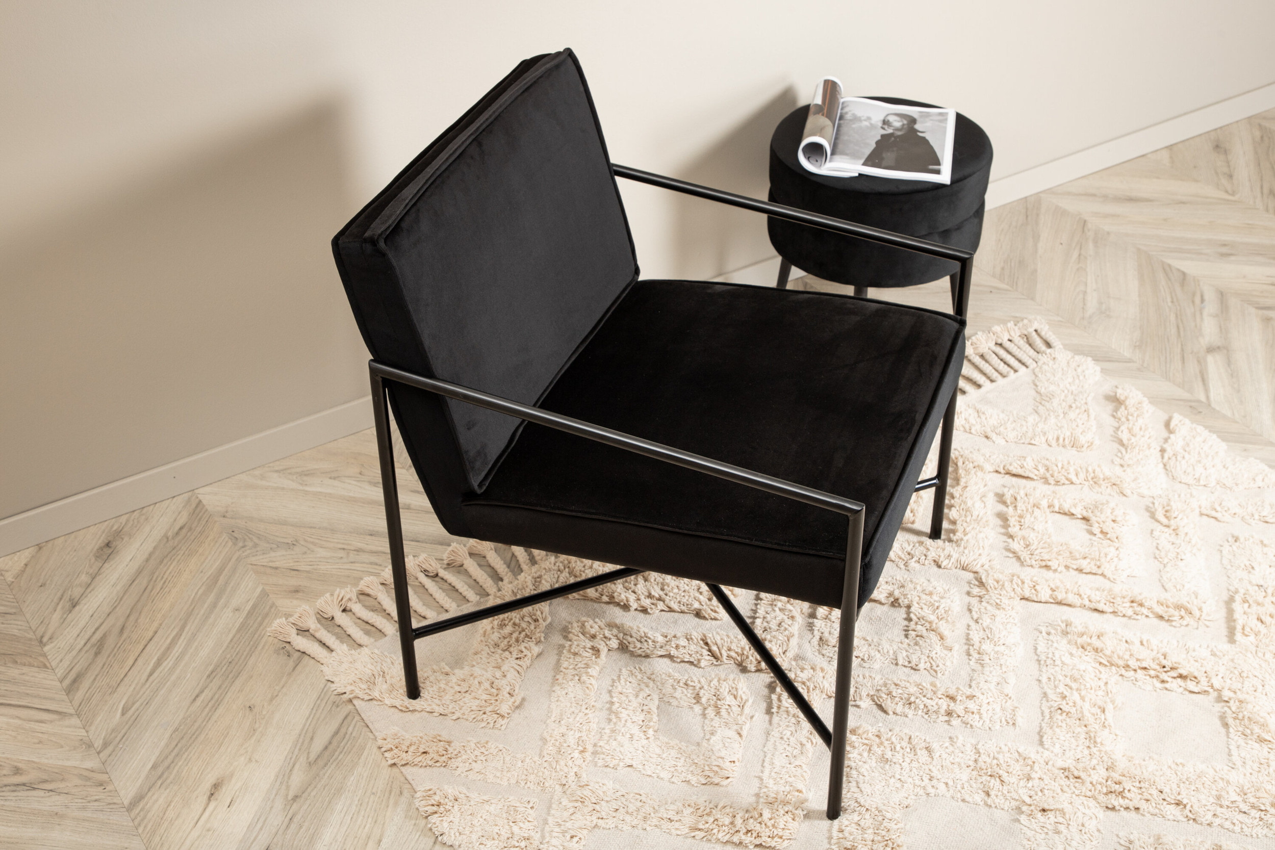 Nohr Fauteuil 'Sidra' Velvet, kleur Zwart