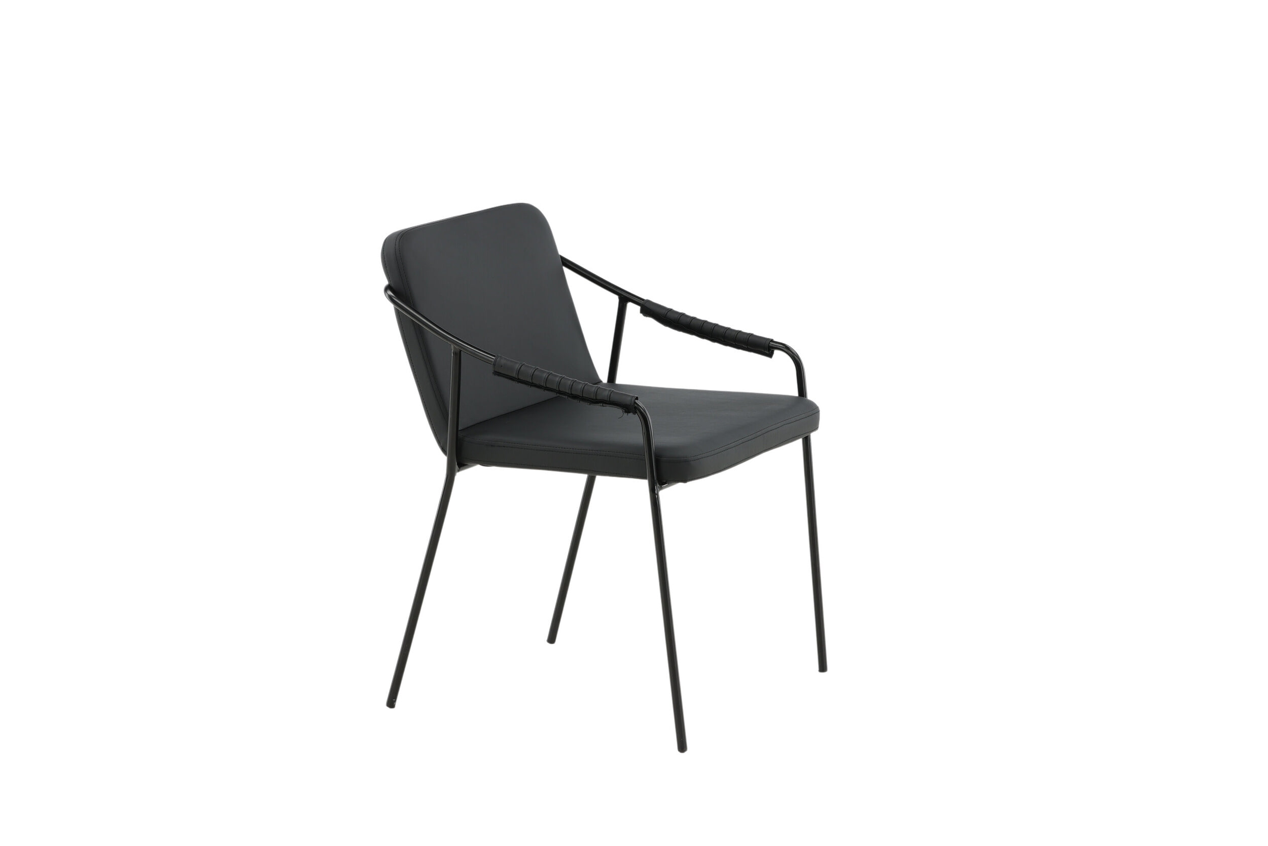 Nohr Eetkamerstoel 'Prescott' Lederlook, kleur Zwart