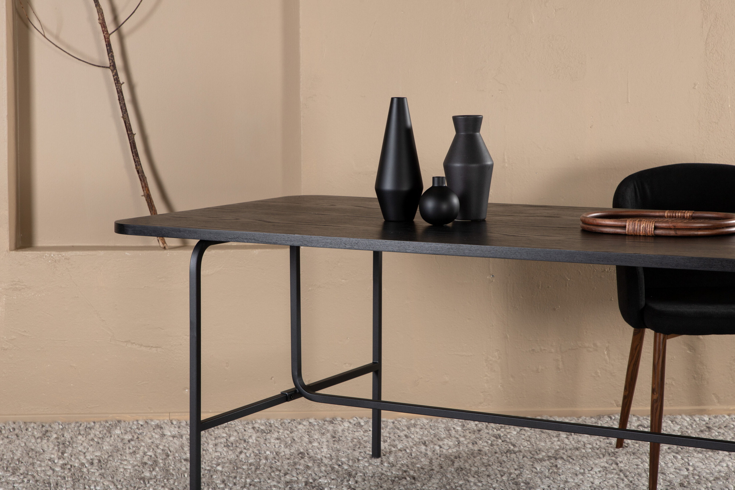 Nohr Eettafel 'Tramel' MDF, 200 x 90cm, kleur Zwart