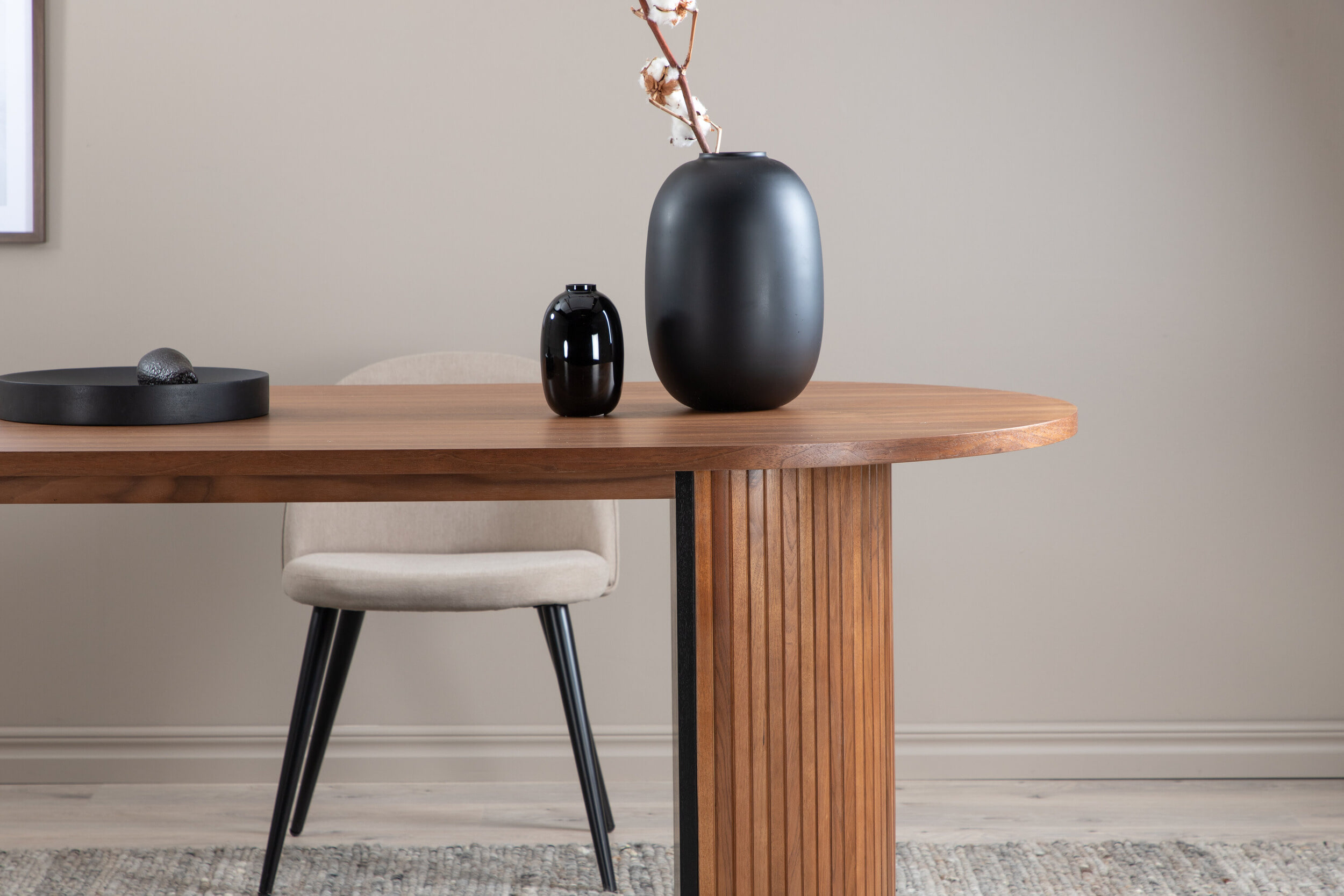 Nohr Deens Ovale Eettafel 'Fionna' 200 x 90cm, kleur Walnoot