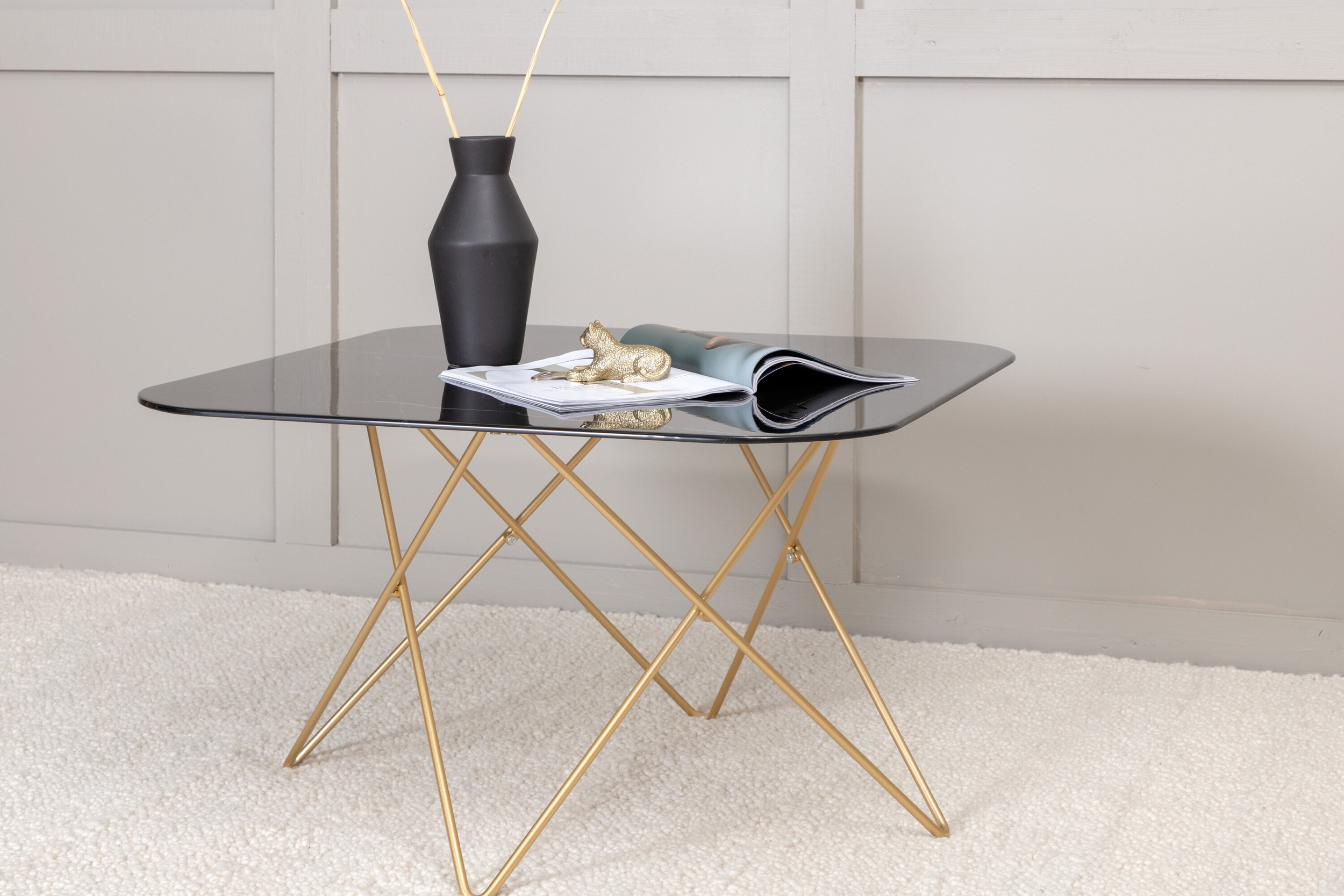 Nohr Salontafel 'Dominique' Marmerlook, 80 x 80cm, kleur Zwart
