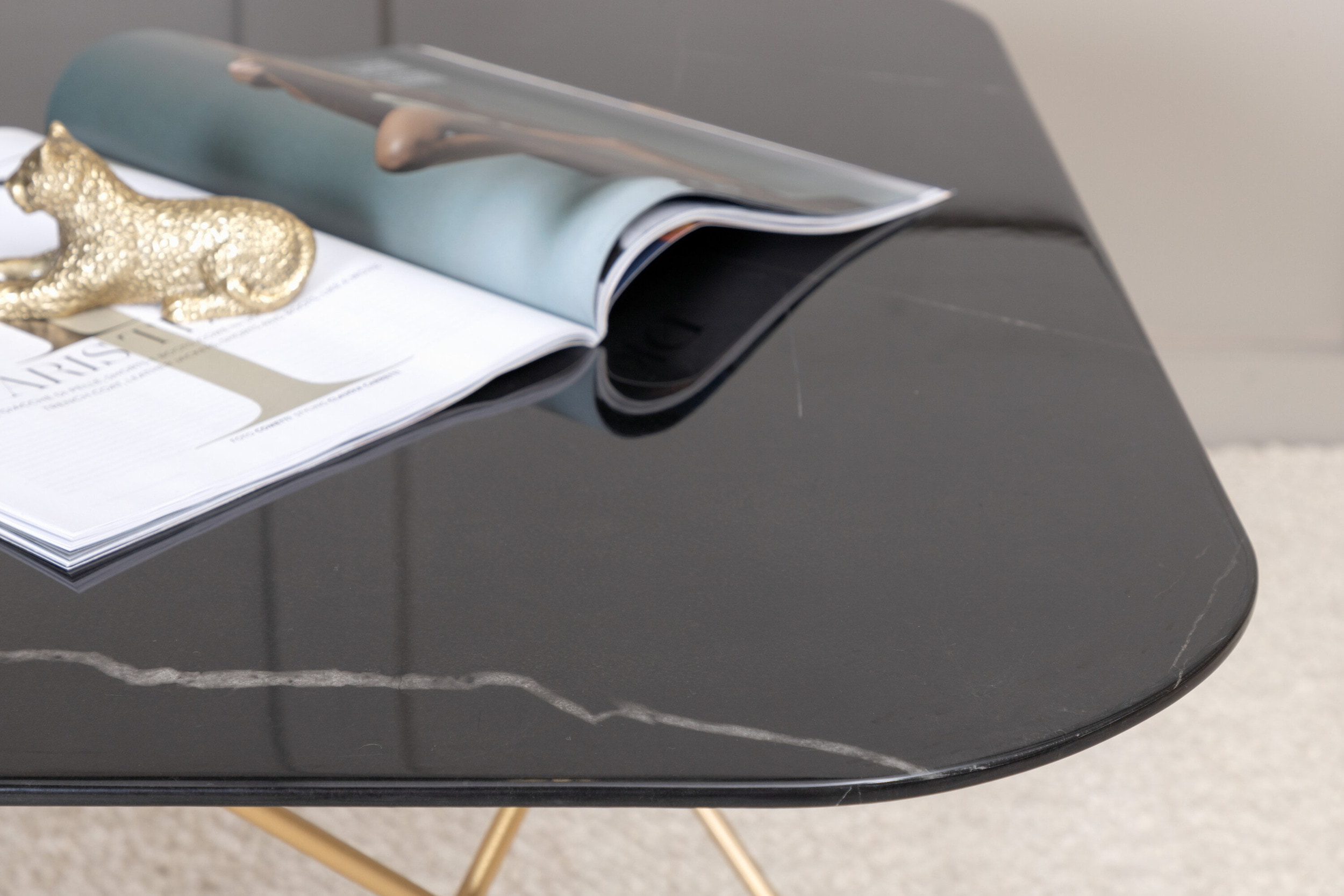 Nohr Salontafel 'Dominique' Marmerlook, 80 x 80cm, kleur Zwart