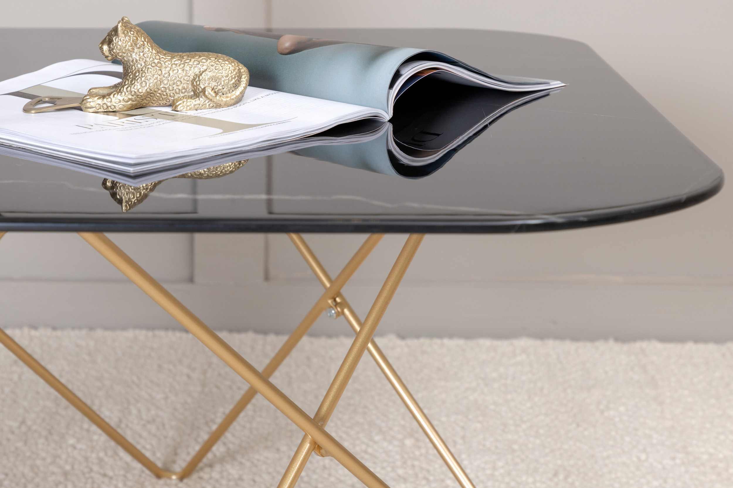 Nohr Salontafel 'Dominique' Marmerlook, 80 x 80cm, kleur Zwart