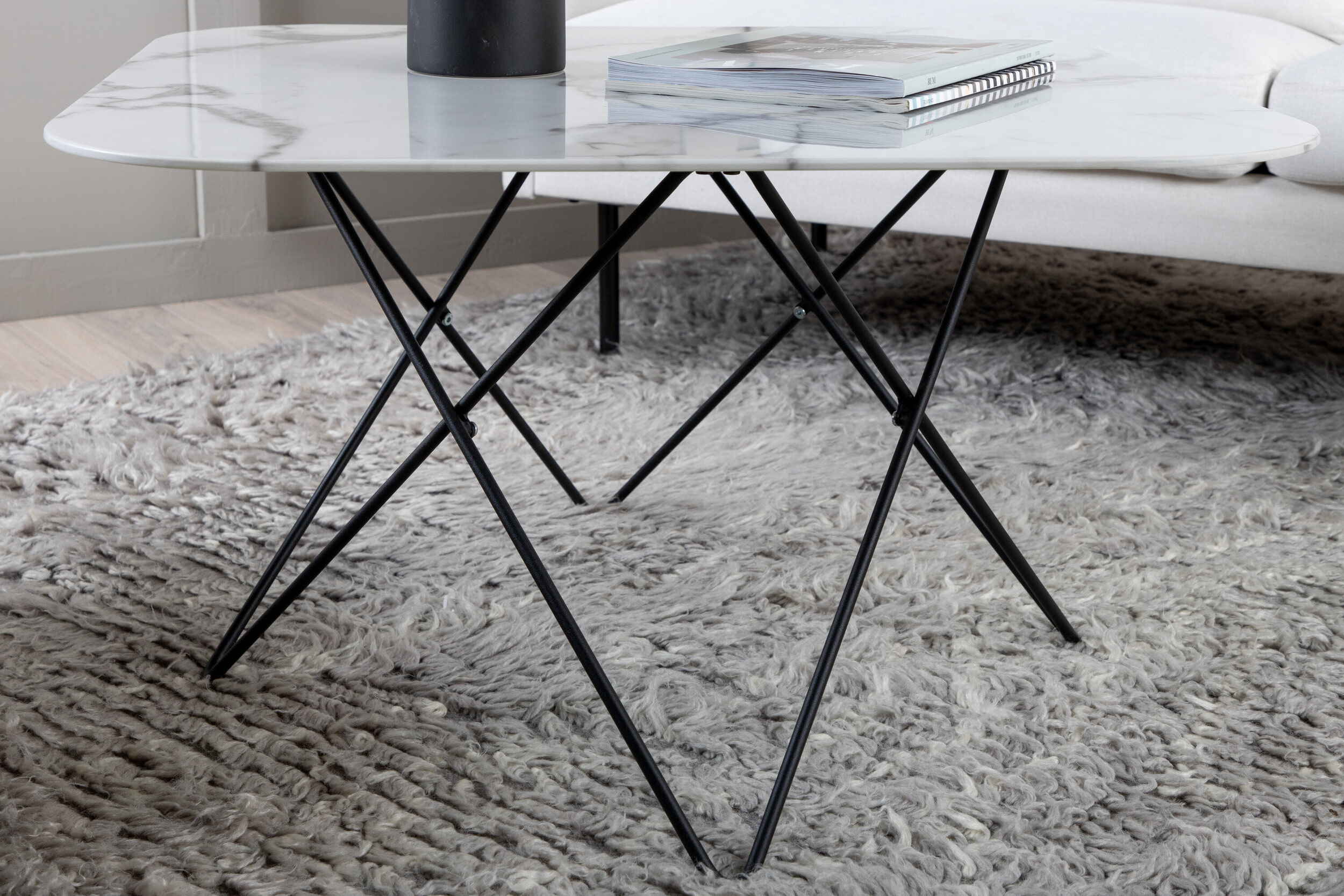 Nohr Salontafel 'Dominique' Marmerlook, 80 x 80cm, kleur Wit