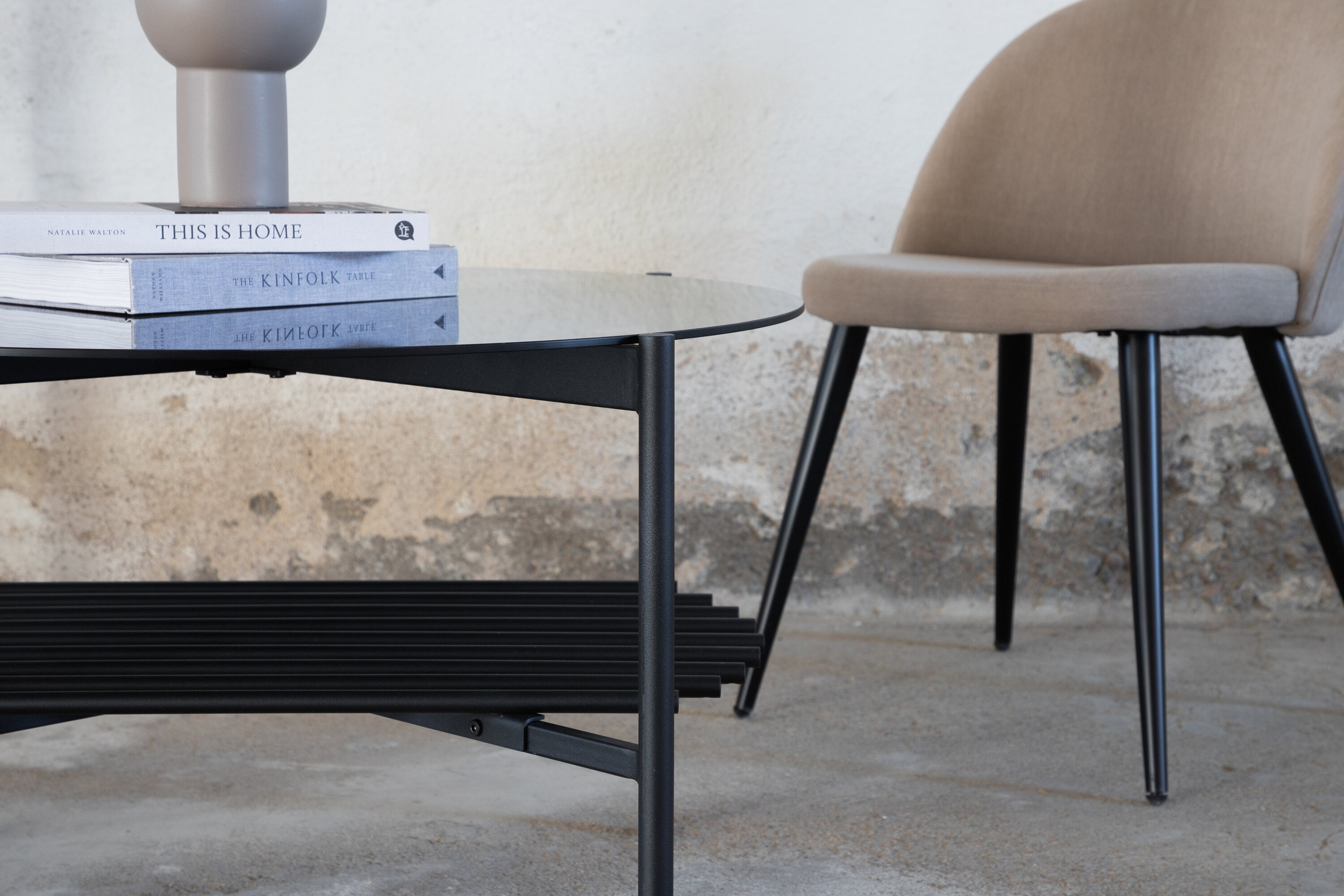 Nohr Ronde Salontafel 'Jamol' Smoked glas, 80cm