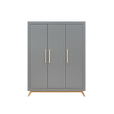 Bopita Kledingkast 'Fenna' 3-deurs, kleur grijs / naturel