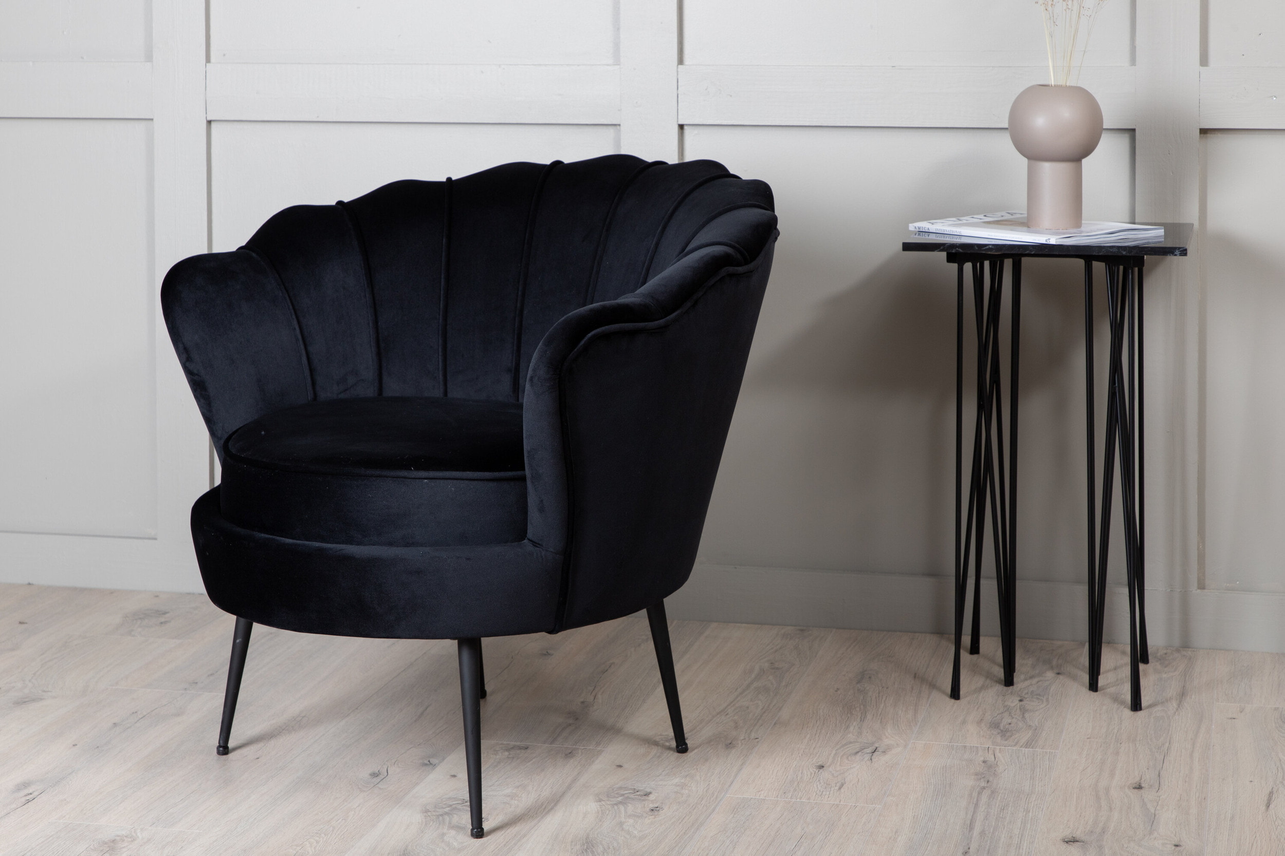 Nohr Fauteuil 'Yoni' Velvet, kleur Zwart
