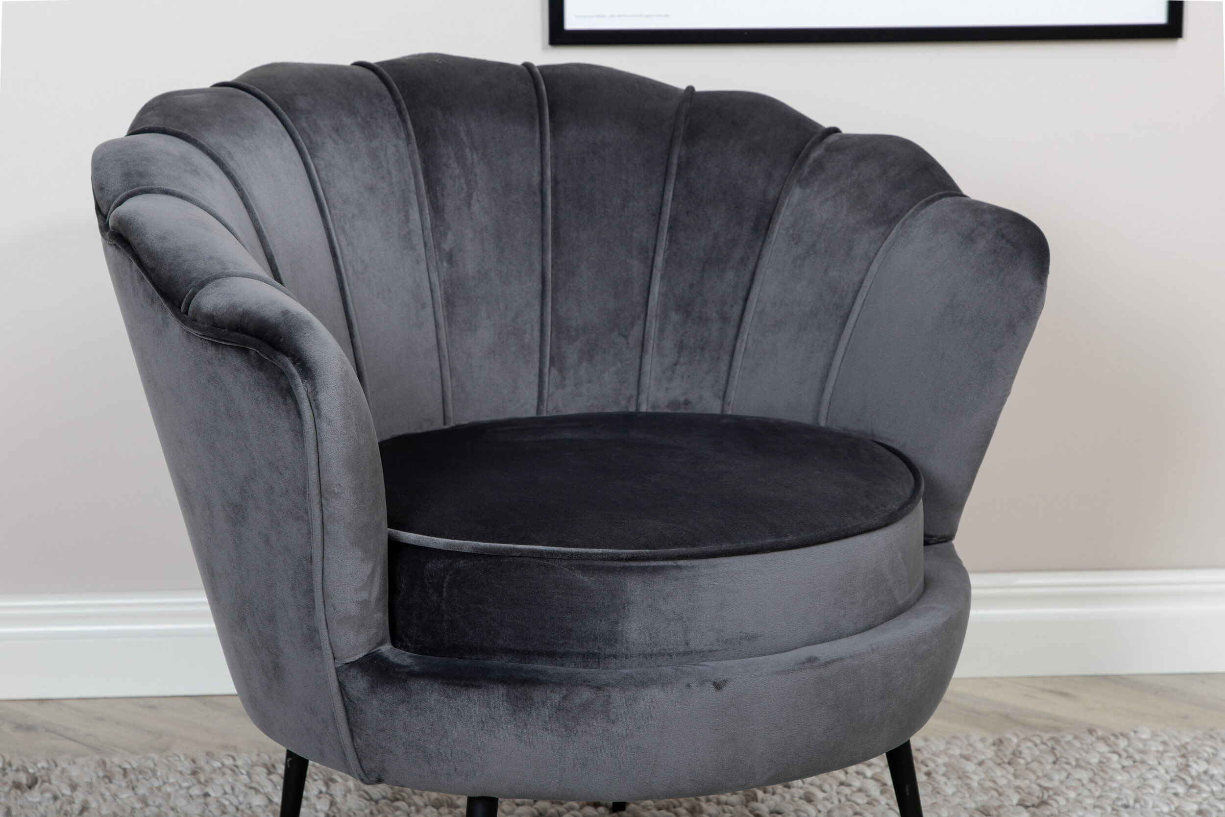 Nohr Fauteuil 'Yoni' Velvet, kleur Donkergrijs