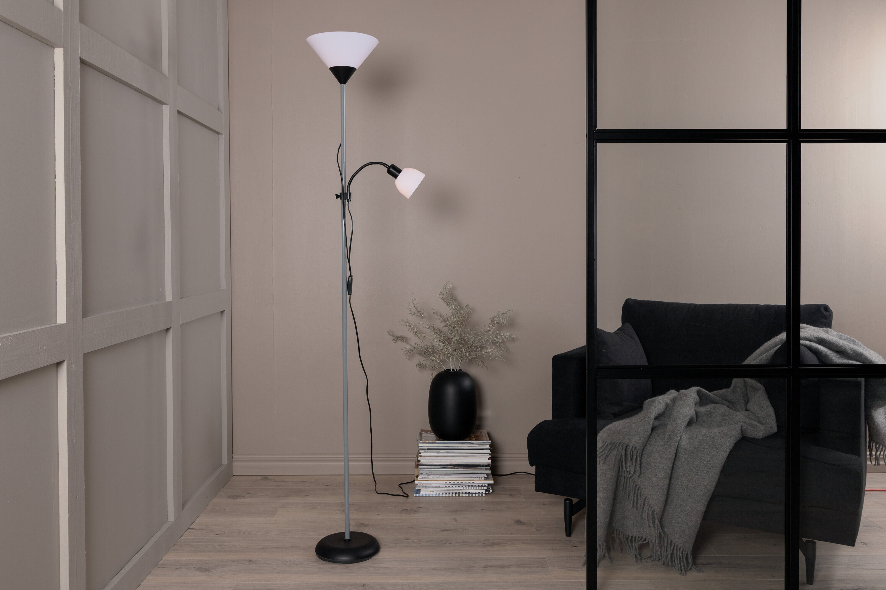 Nohr Vloerlamp 'Kaitlen' 2-lamps, kleur Lichtgrijs