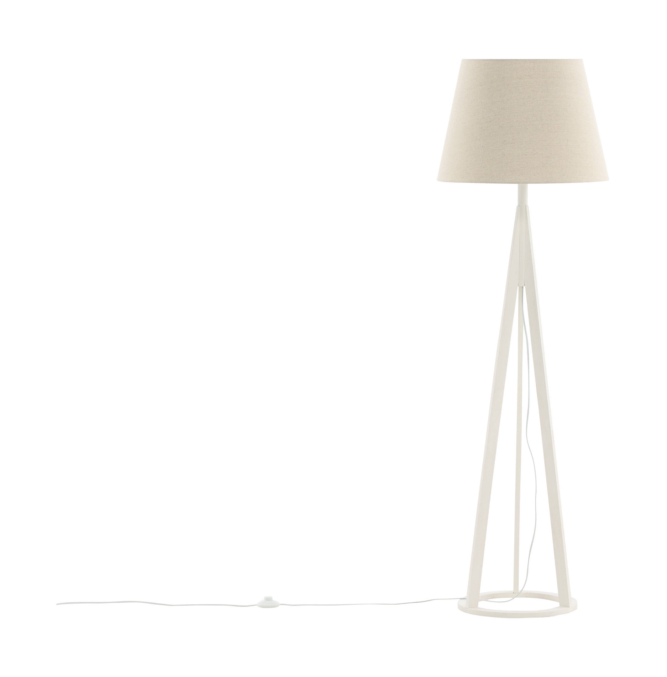 Nohr Vloerlamp Callahan Linnenlook en wit hout, 160cm - Naturel