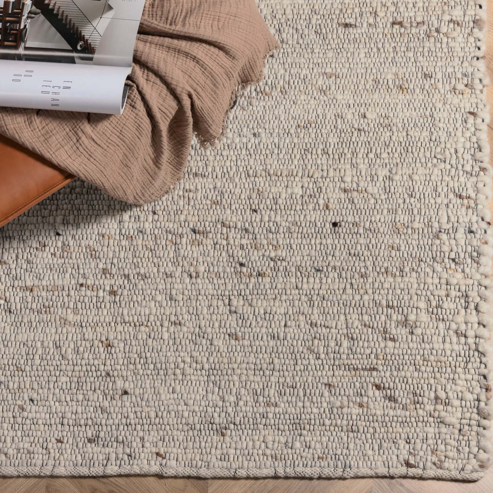 Nohr Vloerkleed 'Quintell' Wol, 200 x 300cm, kleur Beige