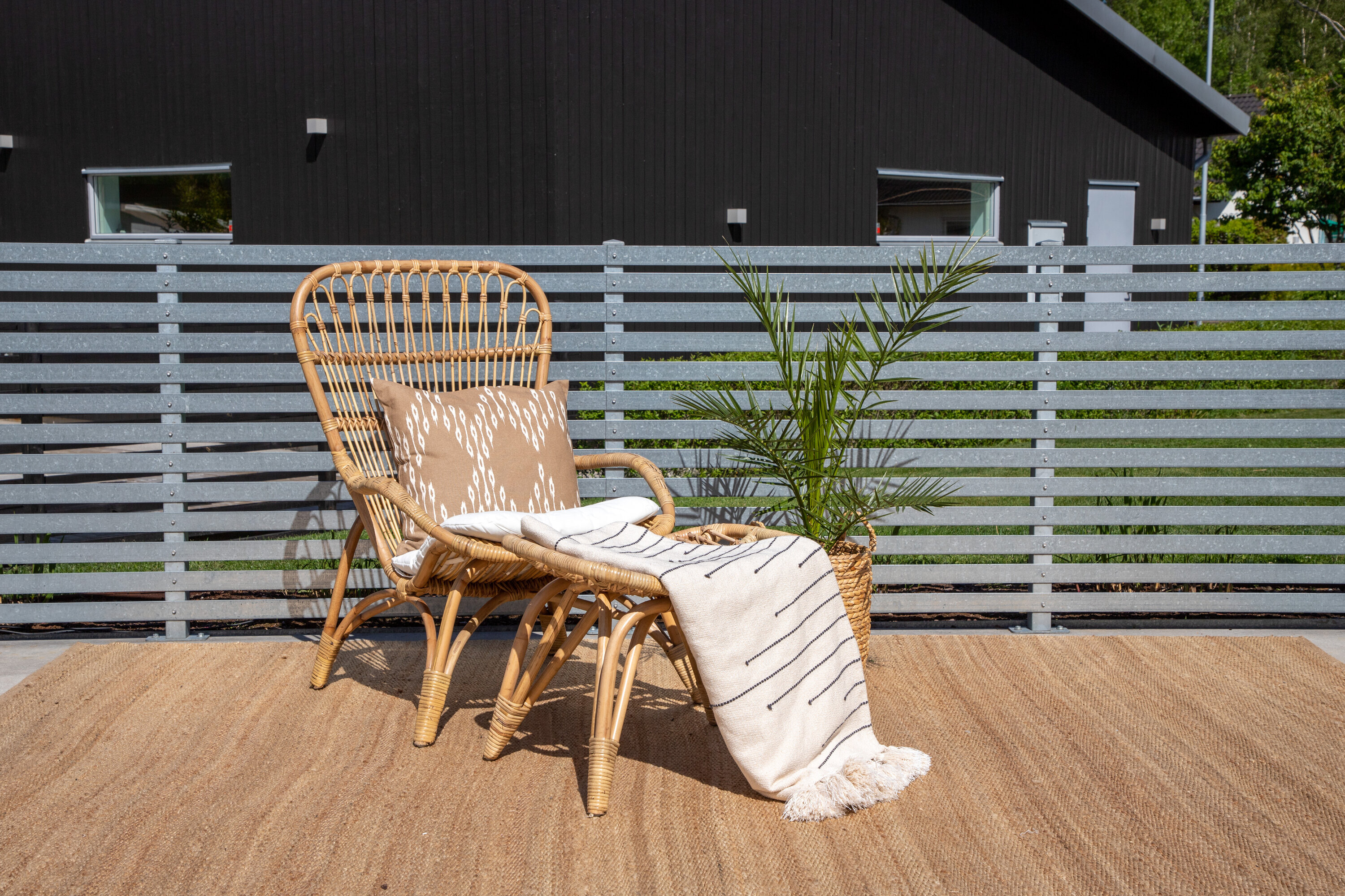 Nohr Loungestoel 'Bronwen' Met voetenbank, Rotan, kleur Naturel