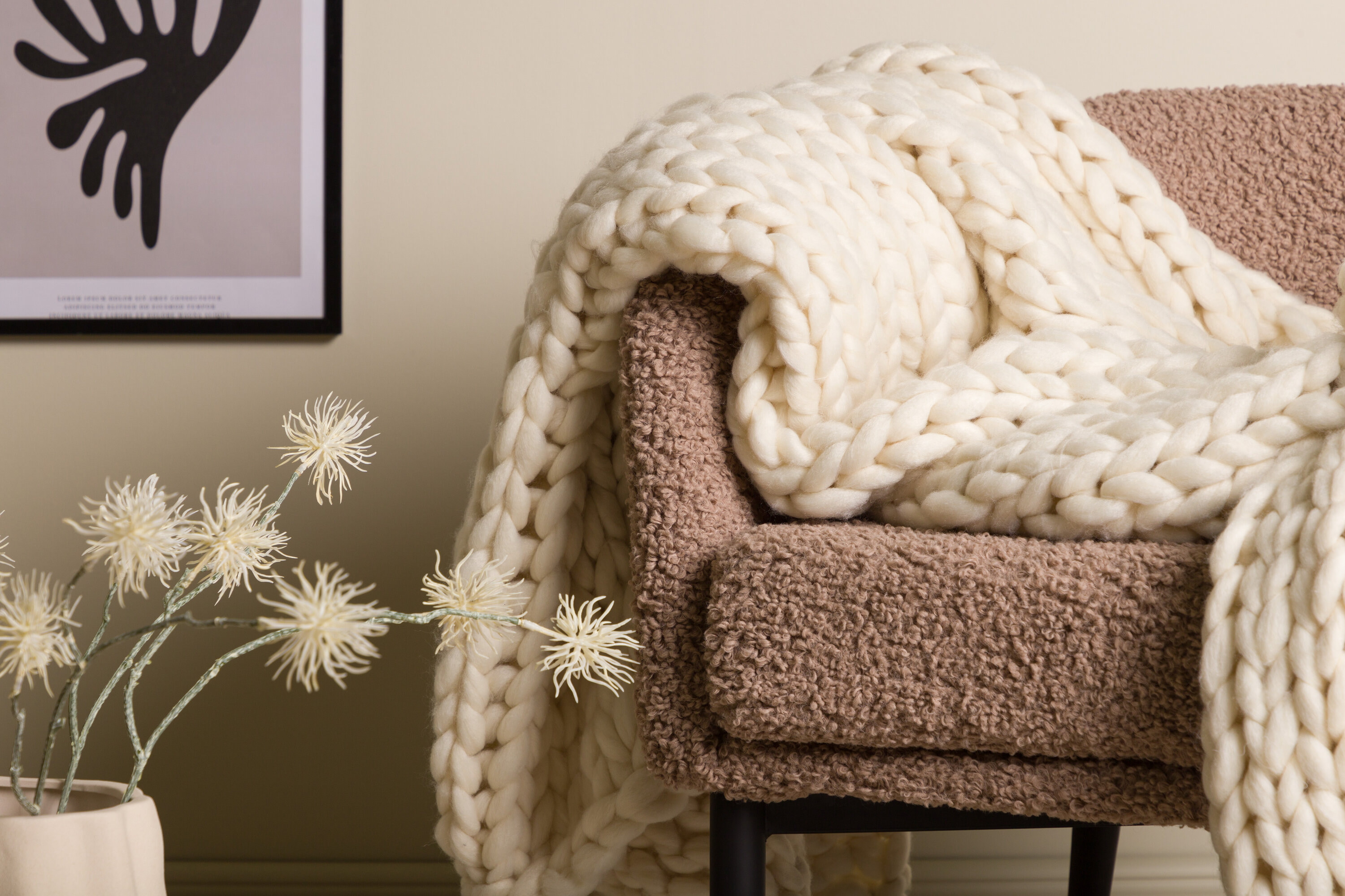 Nohr Plaid 'Alvis' 170 x 130cm, kleur Beige