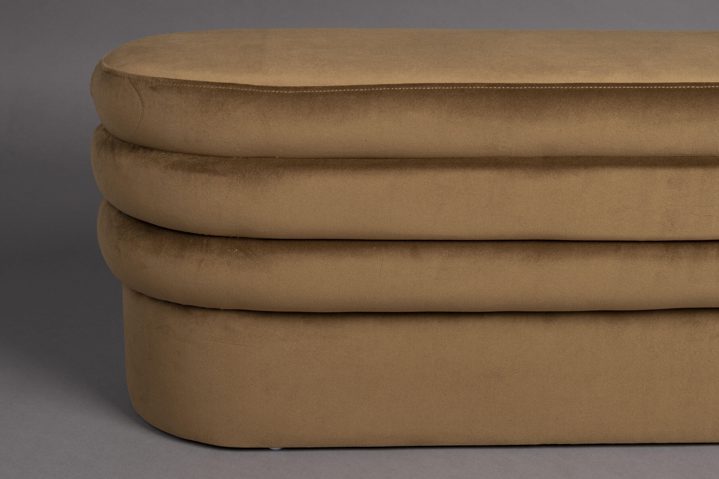 Dutchbone Bankje 'Aditi' Velvet, 93cm, kleur Bruin
