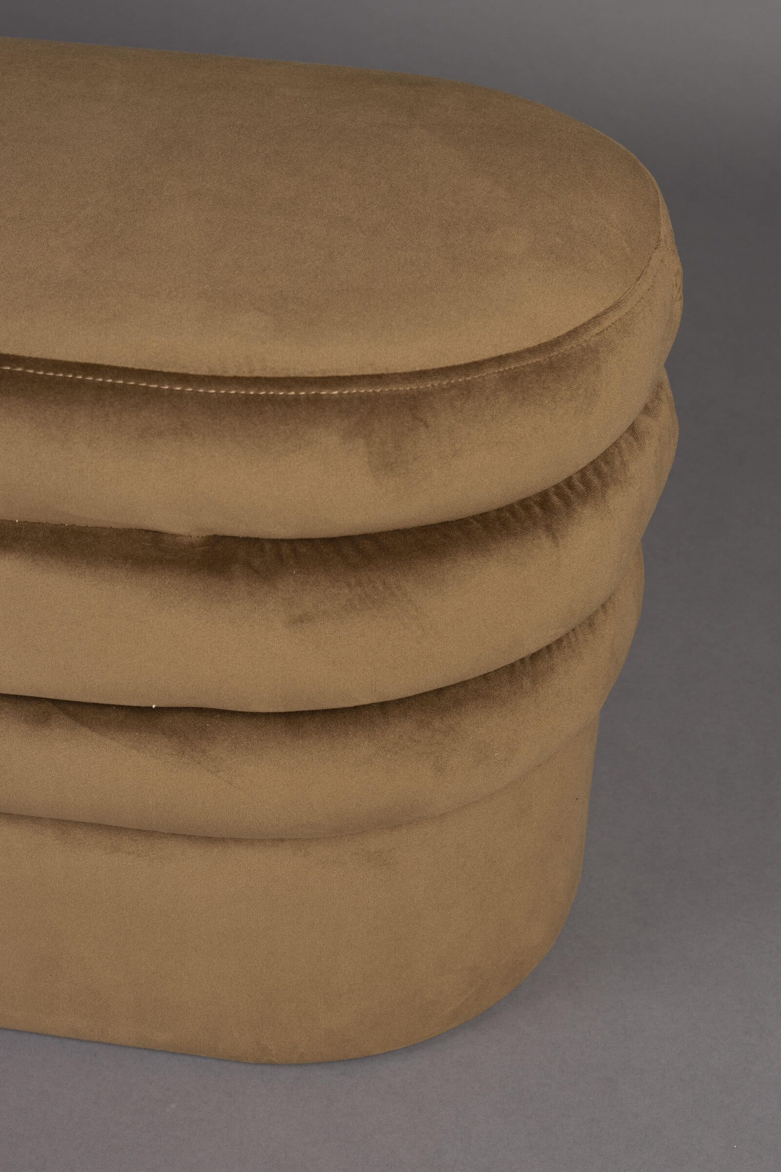 Dutchbone Bankje 'Aditi' Velvet, 93cm, kleur Bruin