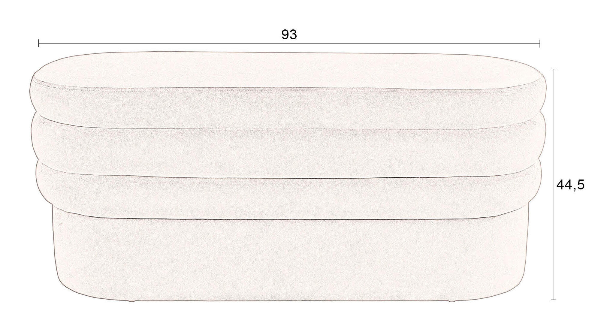 Dutchbone Bankje 'Aditi' Velvet, 93cm, kleur Bruin